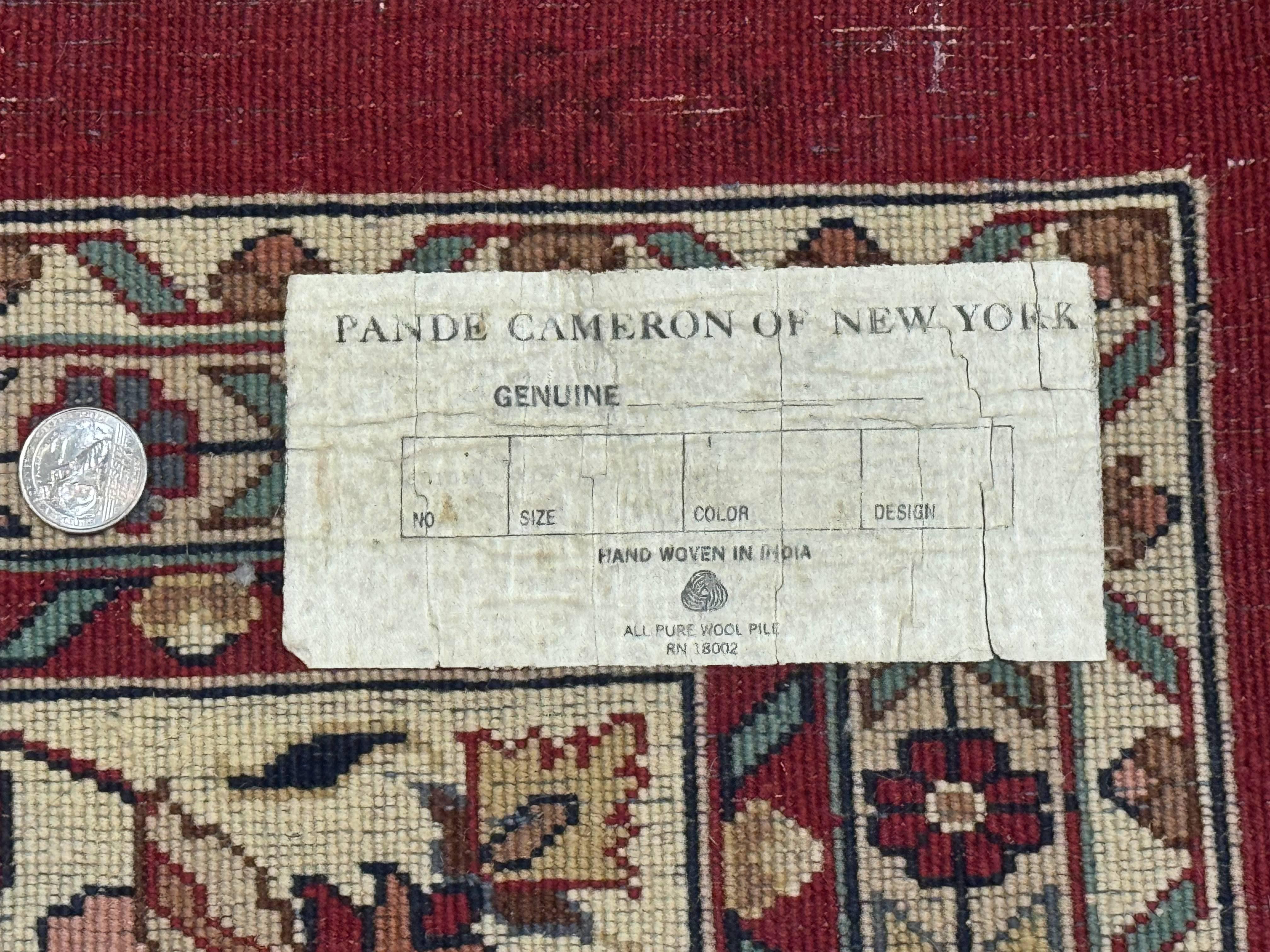 Indo Persian Rug 8x10, Red and Cream, Floral, Pande Cameron - Jewel Rugs