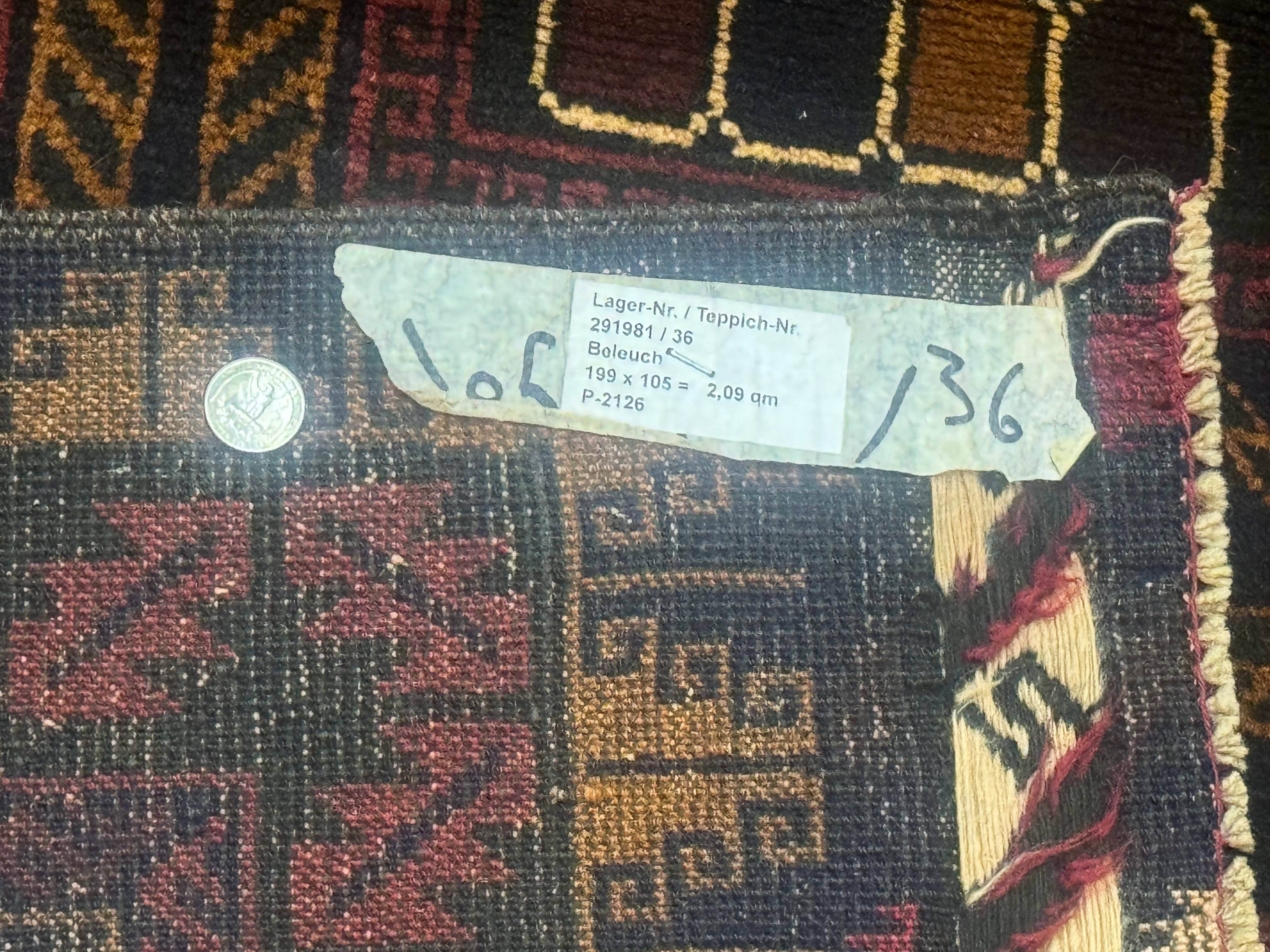 Afghan Rug 3x7, Navy Blue, Tribal Rug, Balouch Carpet, New - Jewel Rugs