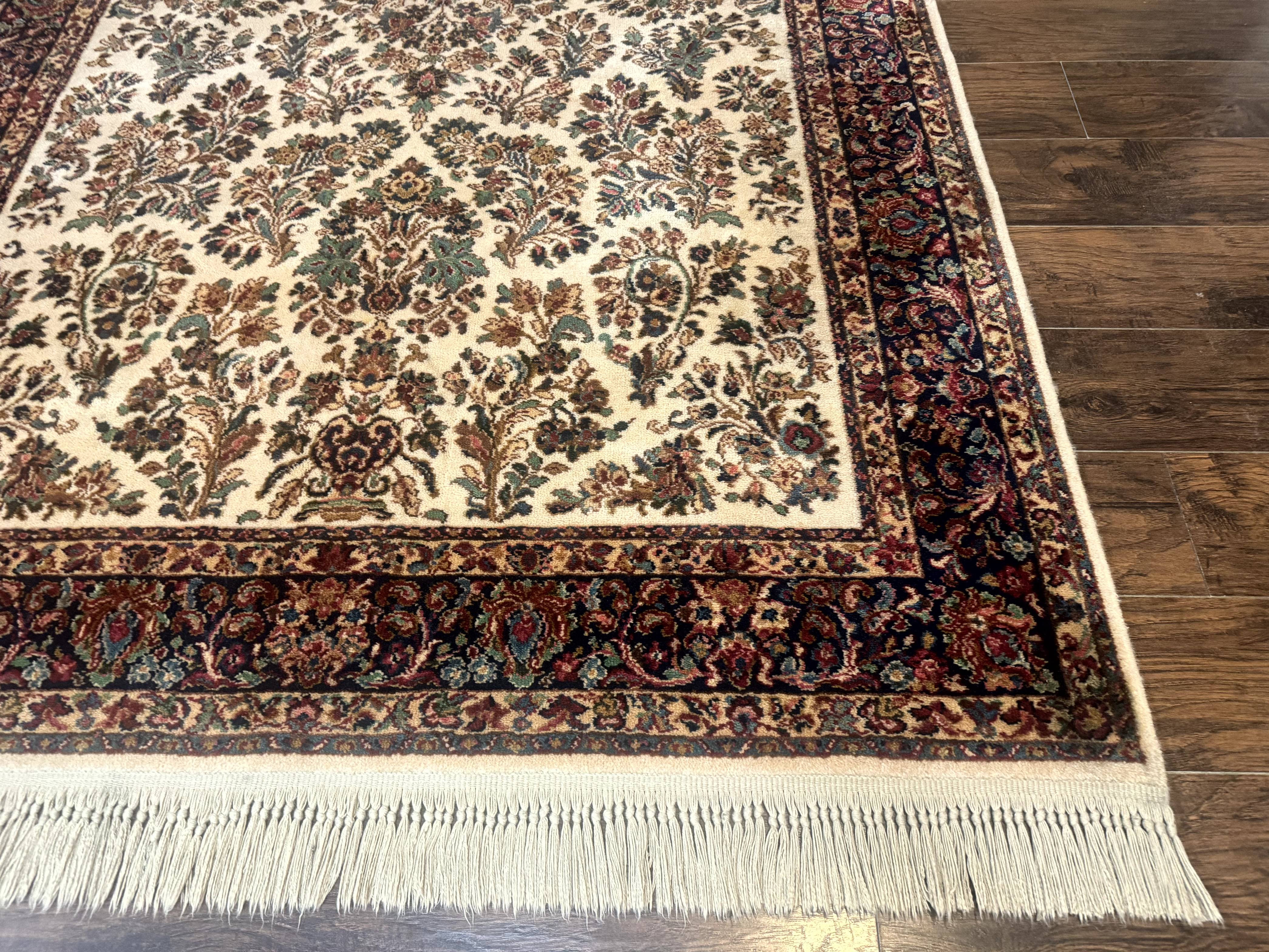 Karastan Rug 5.9 x 9, Ivory Sarouk #760, Wool Pile, Original 700 Series, Vintage - Jewel Rugs