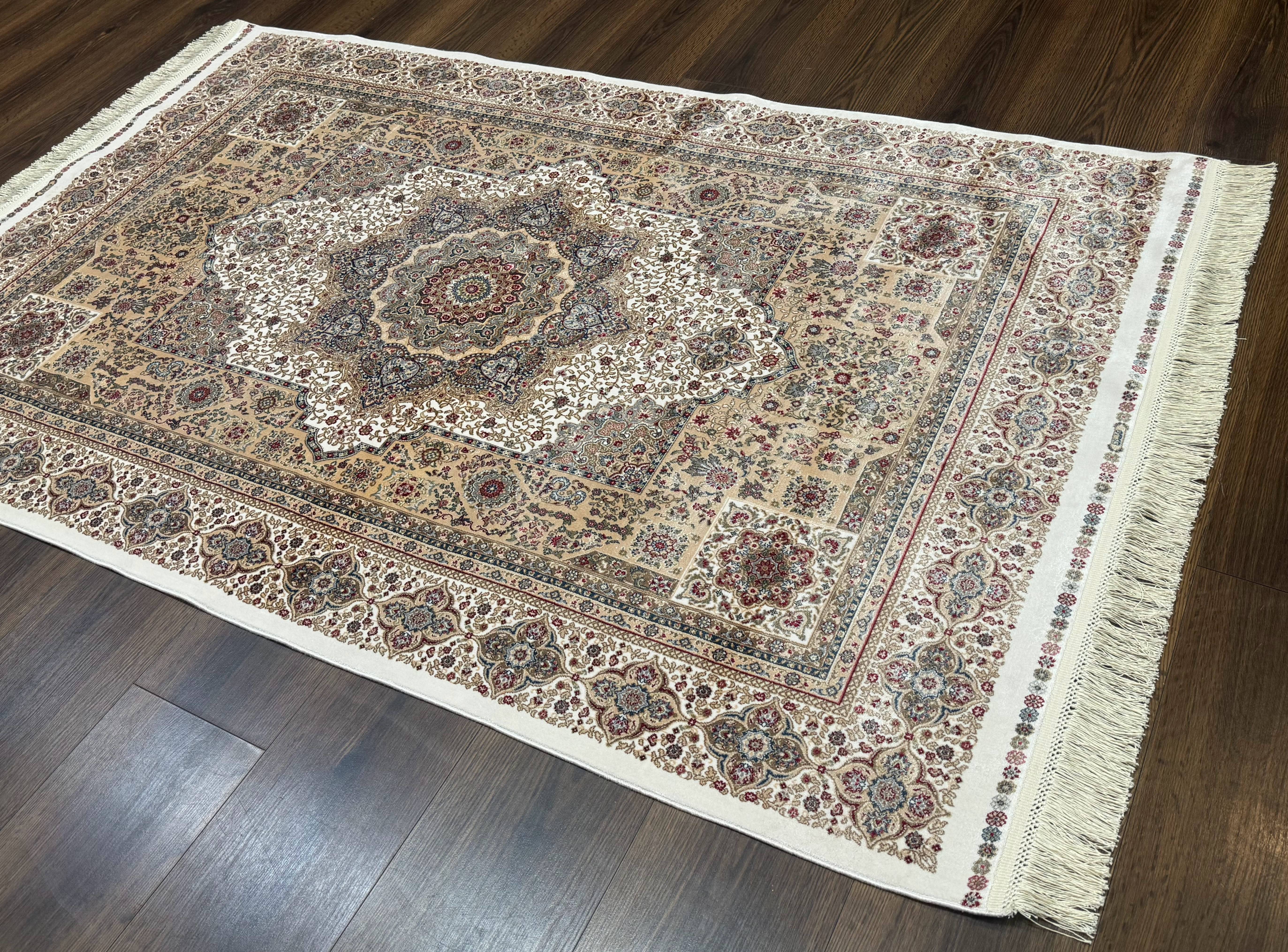 Turkish Memluk Silk Rug 4x6, Hereke Carpet, Bamboo Silk, New - Jewel Rugs