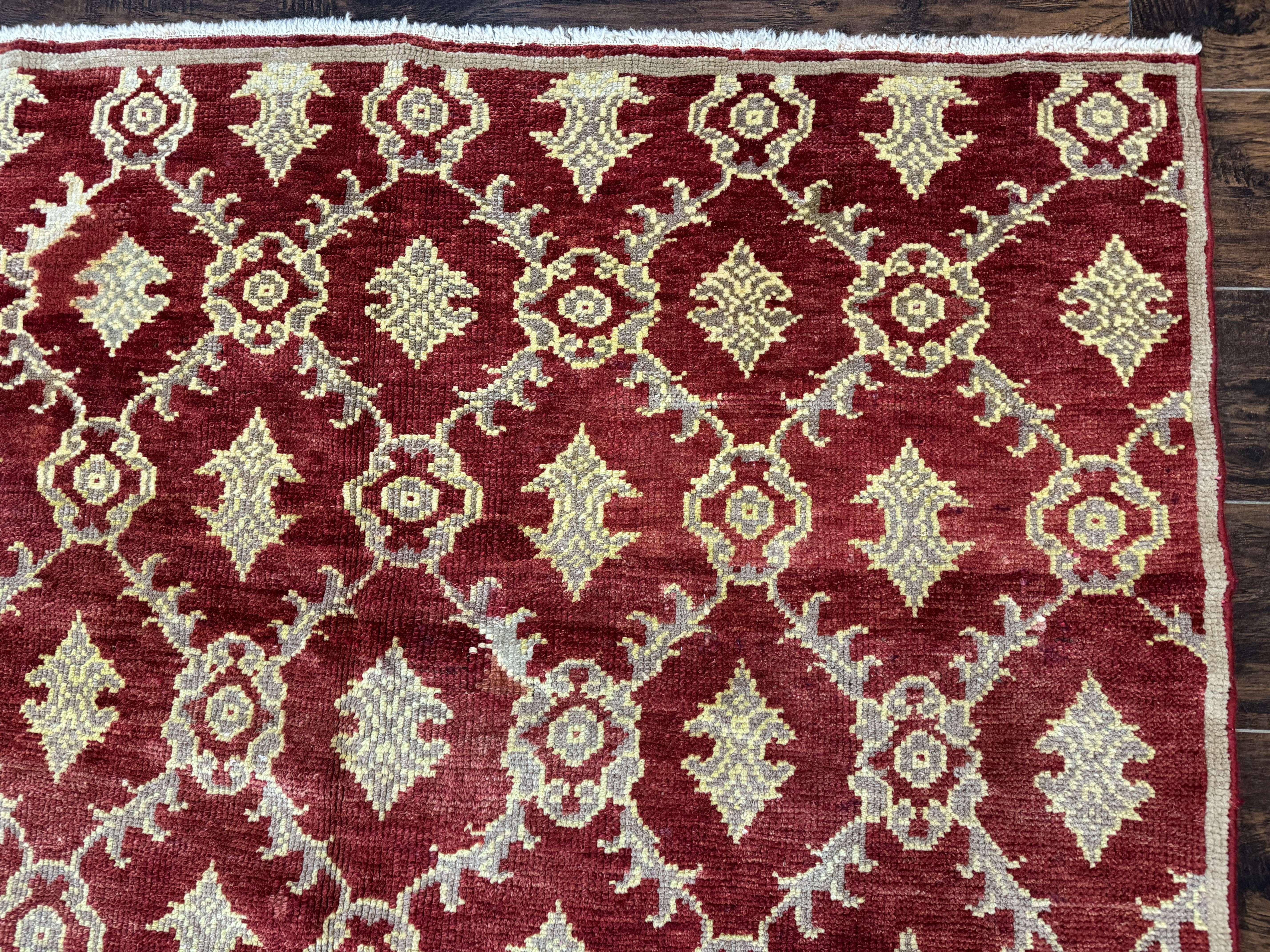 Modern Turkish Oushak Rug 5x8, Brick Red - Jewel Rugs