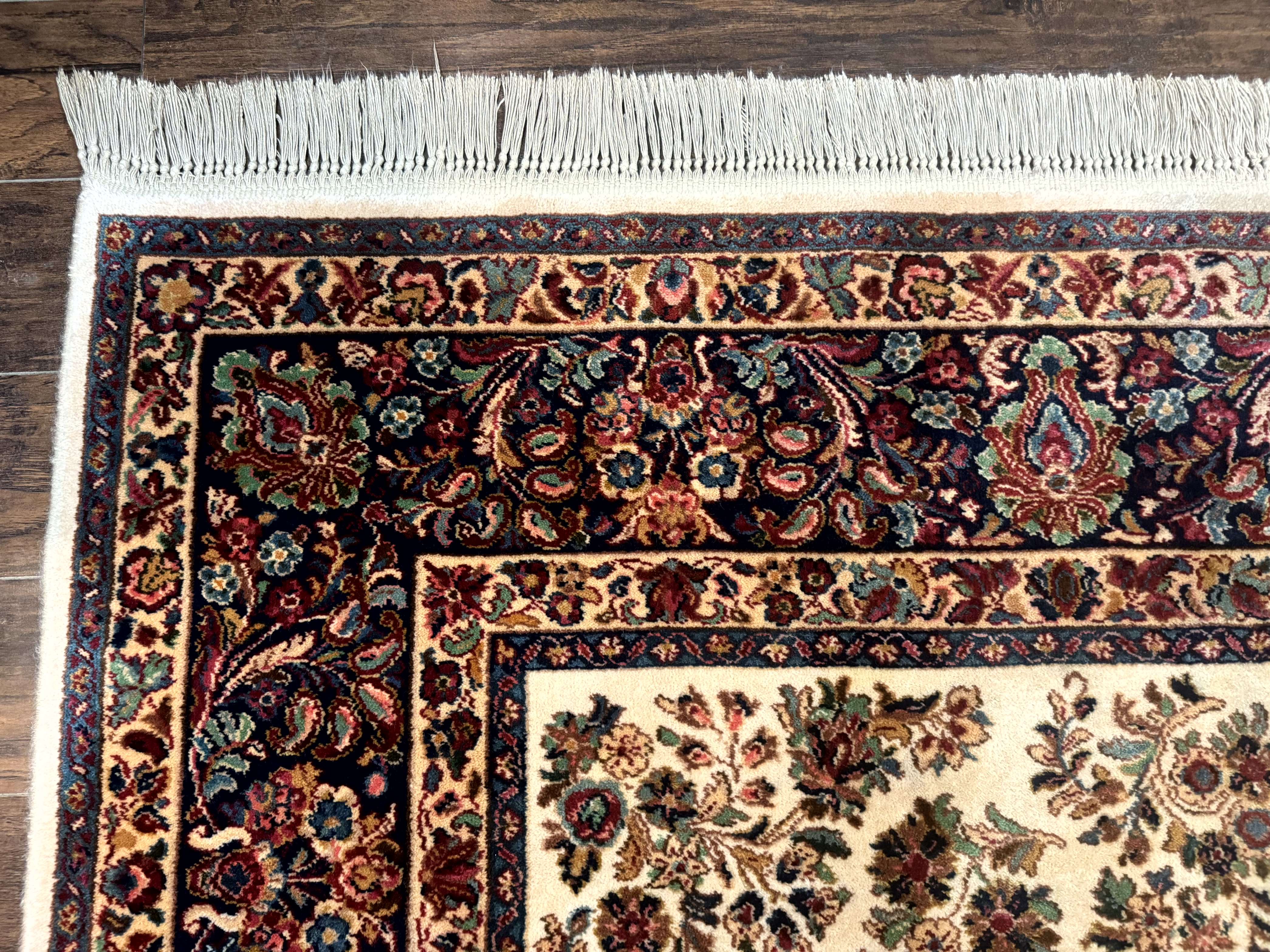 8.8 x 12 Karastan Ivory Sarouk Rug #760, Wool Pile, Vintage, Original 700 Series - Jewel Rugs