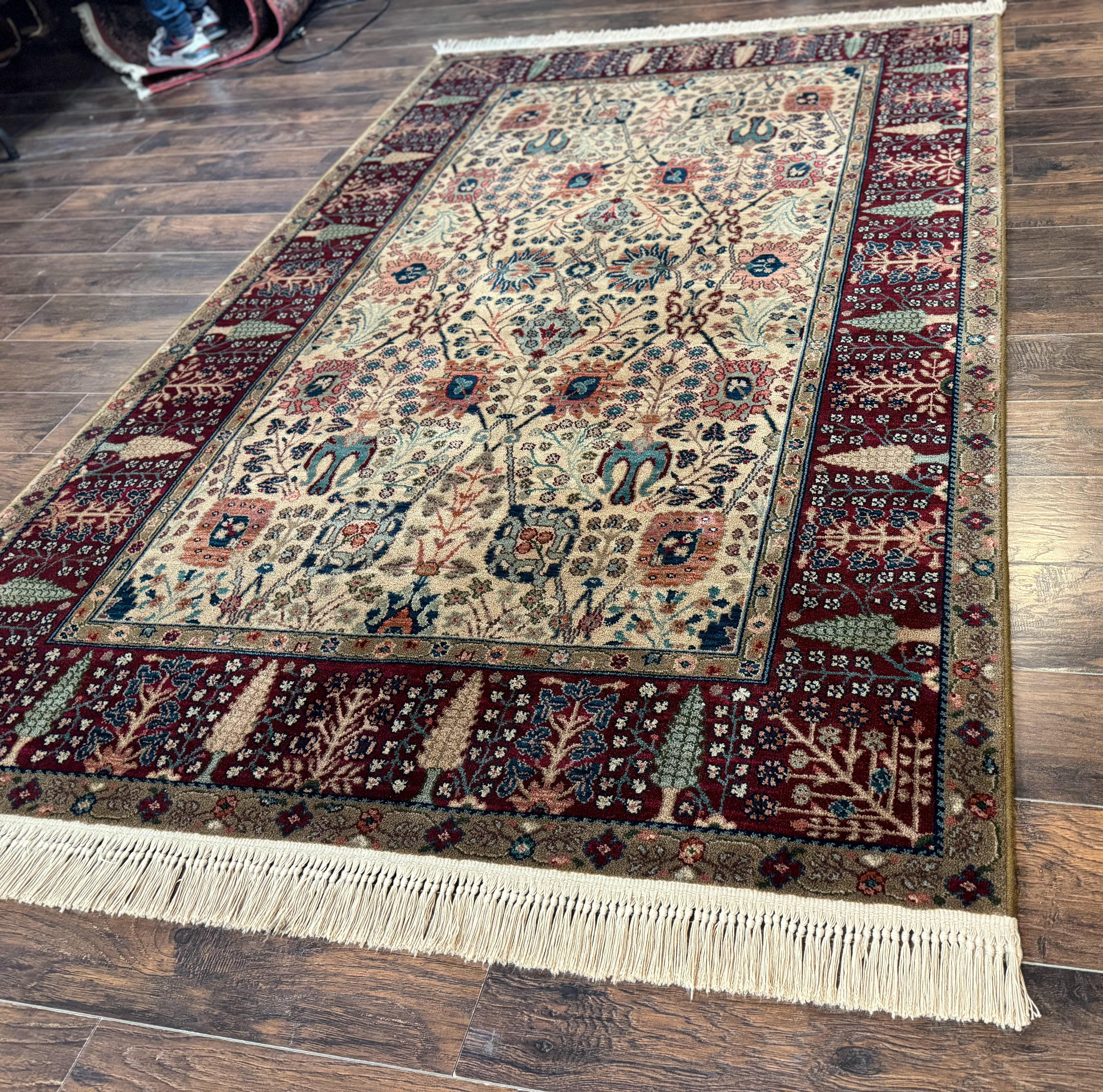 Karastan Rug 5.9 x 9 Samovar Teawash #900-901 Persian Vase Pattern, Wool Karastan Carpet, Traditional Area Rug, Allover Pattern Vintage Rug - Jewel Rugs