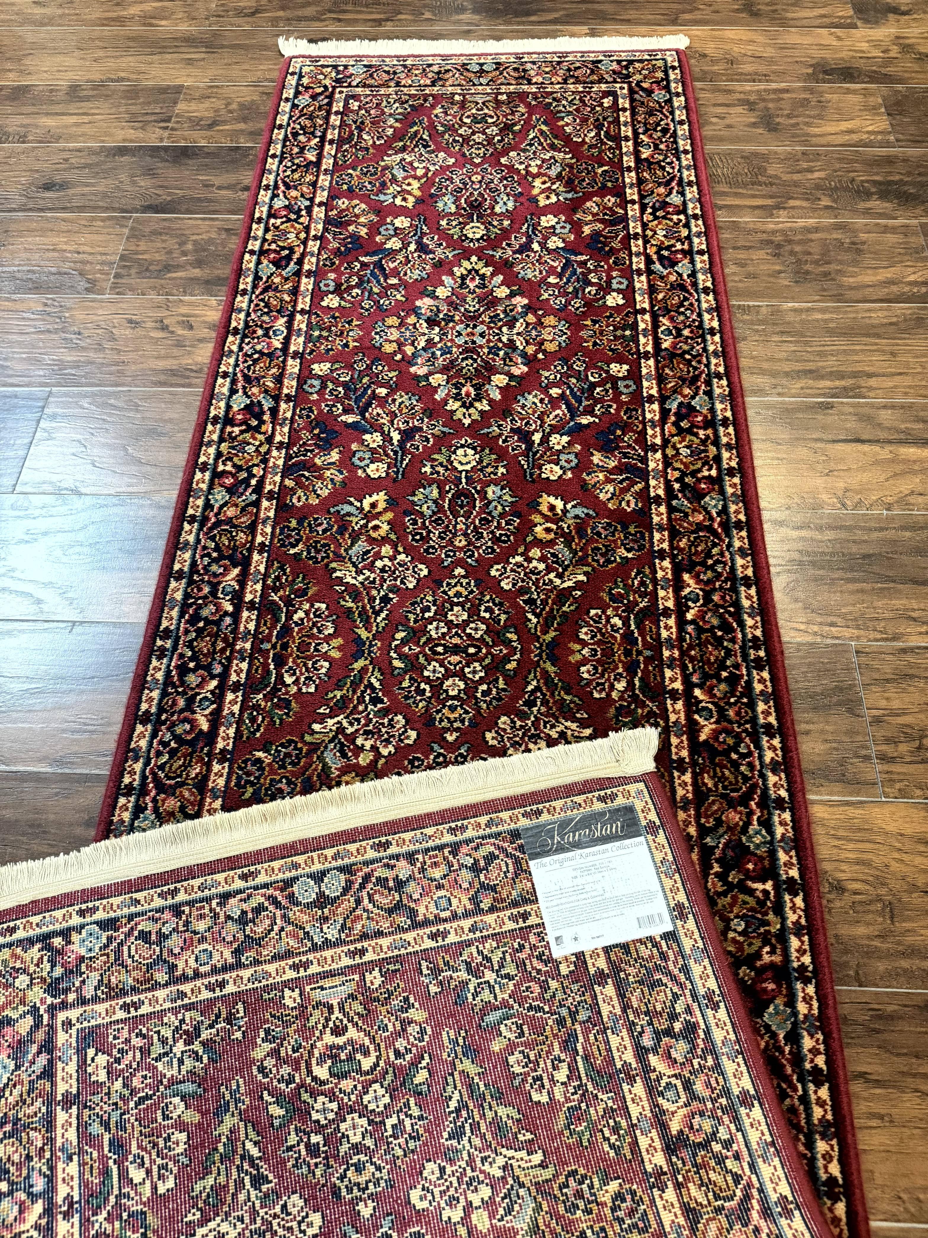 Karastan Runner Rug 2.6 x 8.6, Red Sarouk #785, Original 700 Series, Wool Karastan Runner Rug, Rare - Jewel Rugs