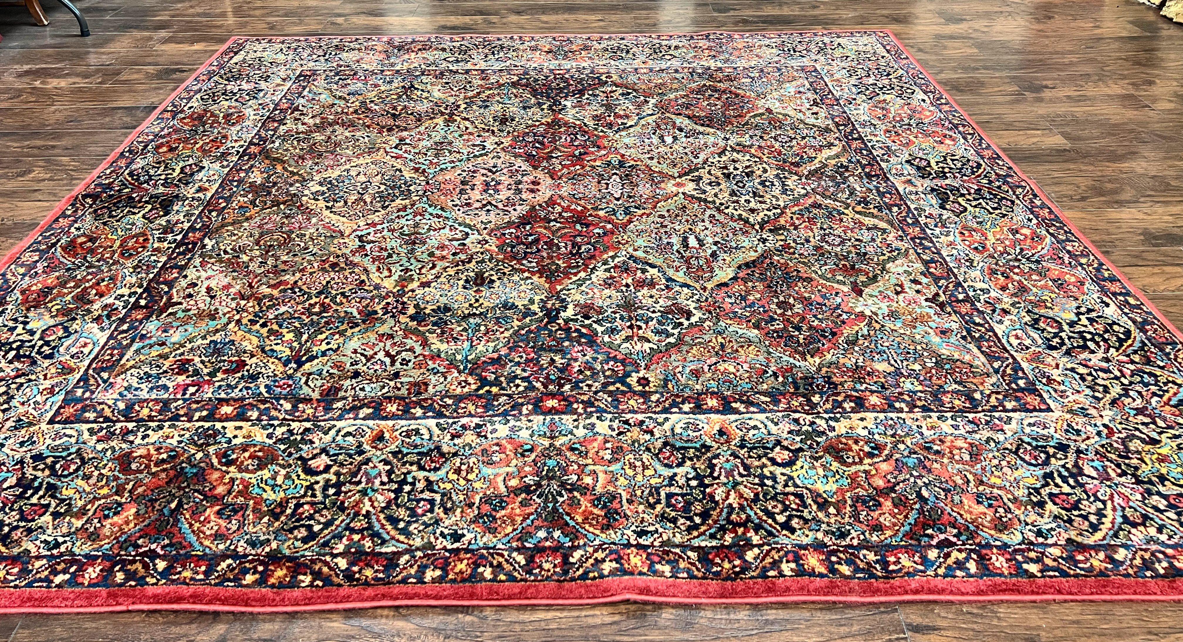 Karastan Multicolor Panel Kirman Rug #717, Square Wool Karastan Rug 9x9 ft, Wool Karastan Carpet, Original 700 Series, Rare Size 9 x 9 - Jewel Rugs