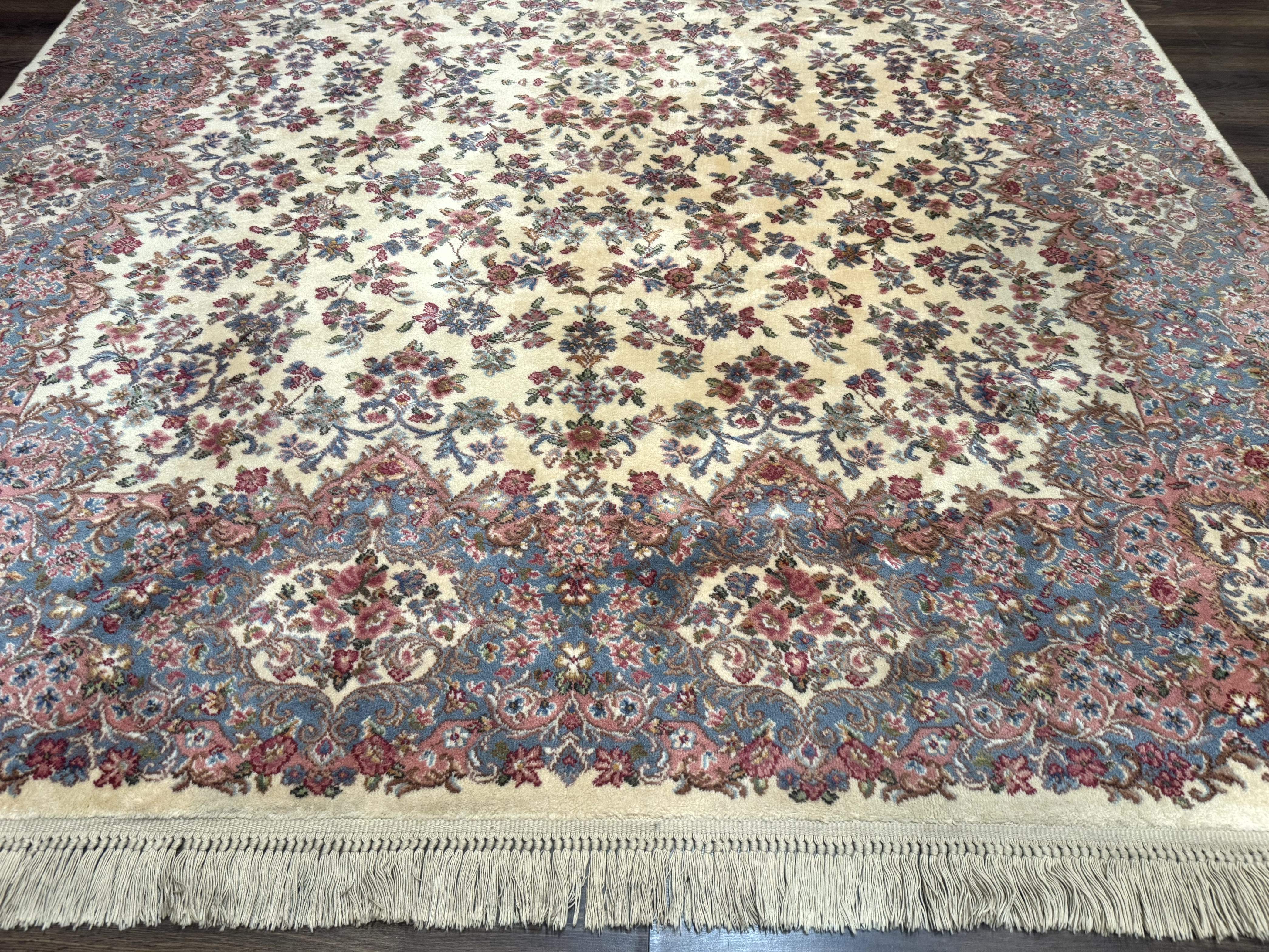 8.8 x 10.6 Karastan Kirman Rug #788, Wool Vintage Discontinued Floral Carpet - Jewel Rugs