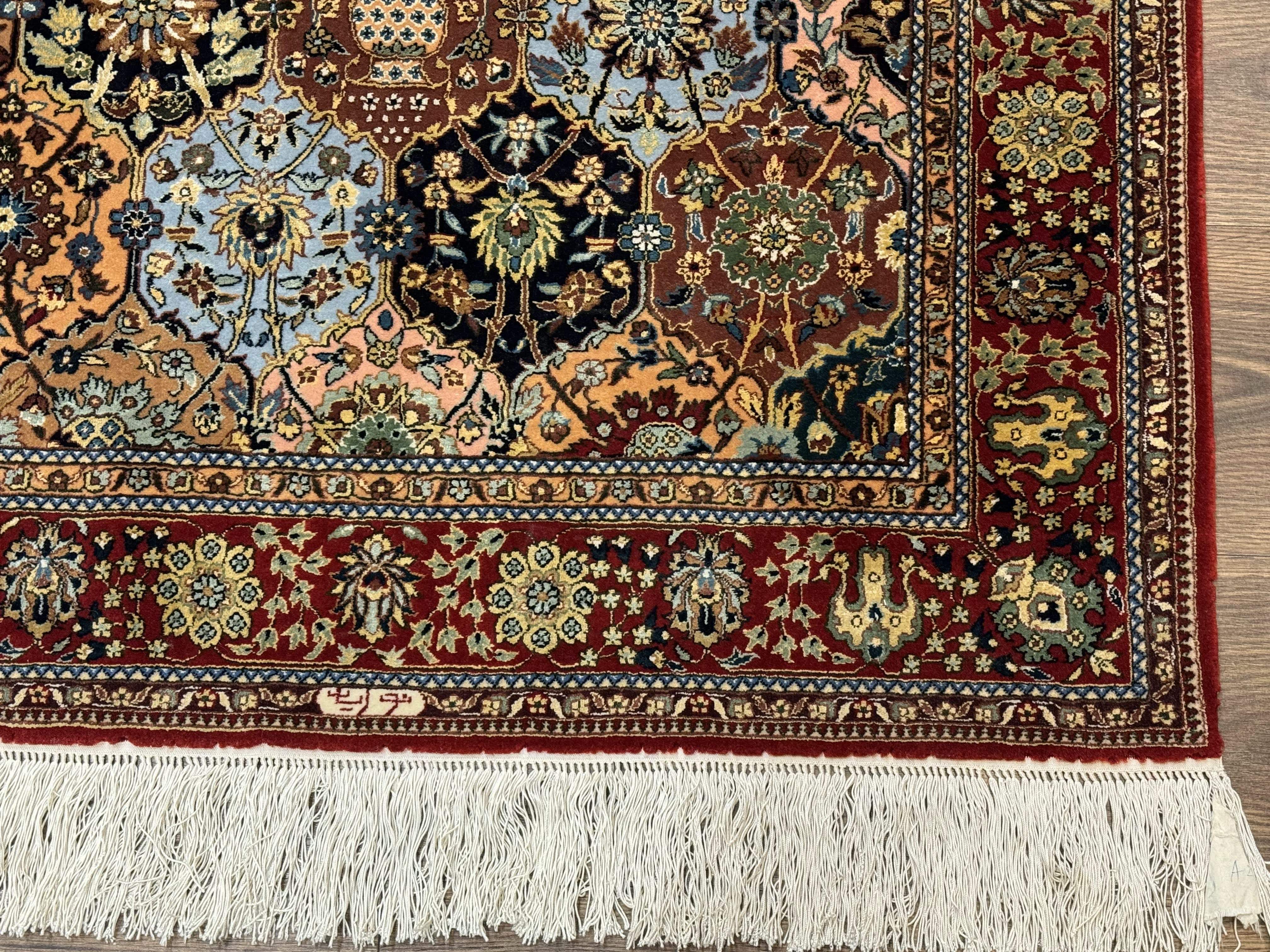 Sino Persian Qum Rug 3x5 – Multicolor, Hand-Knotted, Wool on Silk, Very Fine 480 KPSI - Jewel Rugs