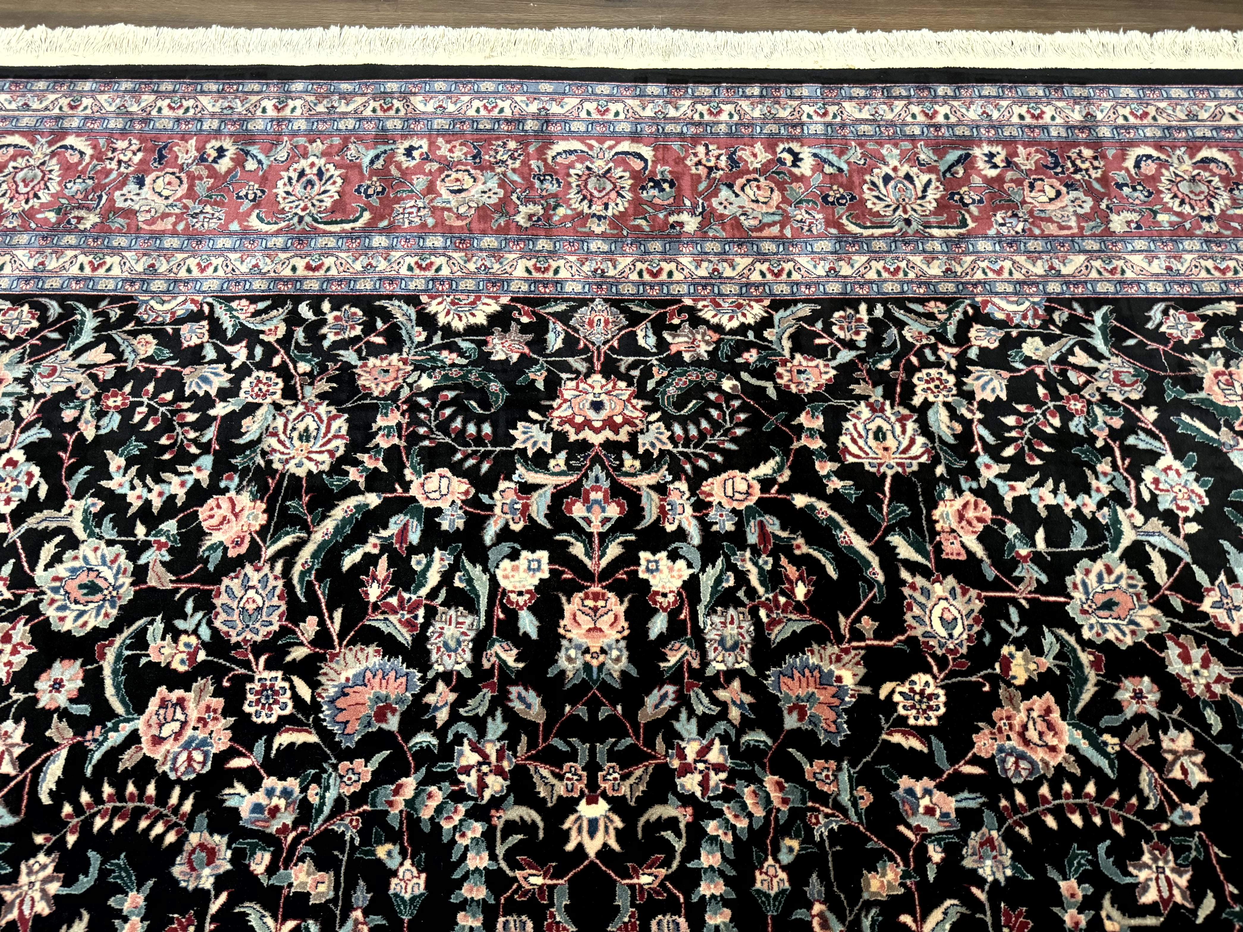 Large Sino Persian Rug 10x15, Floral Allover, Hand Knotted Wool Carpet, Fine - Jewel Rugs