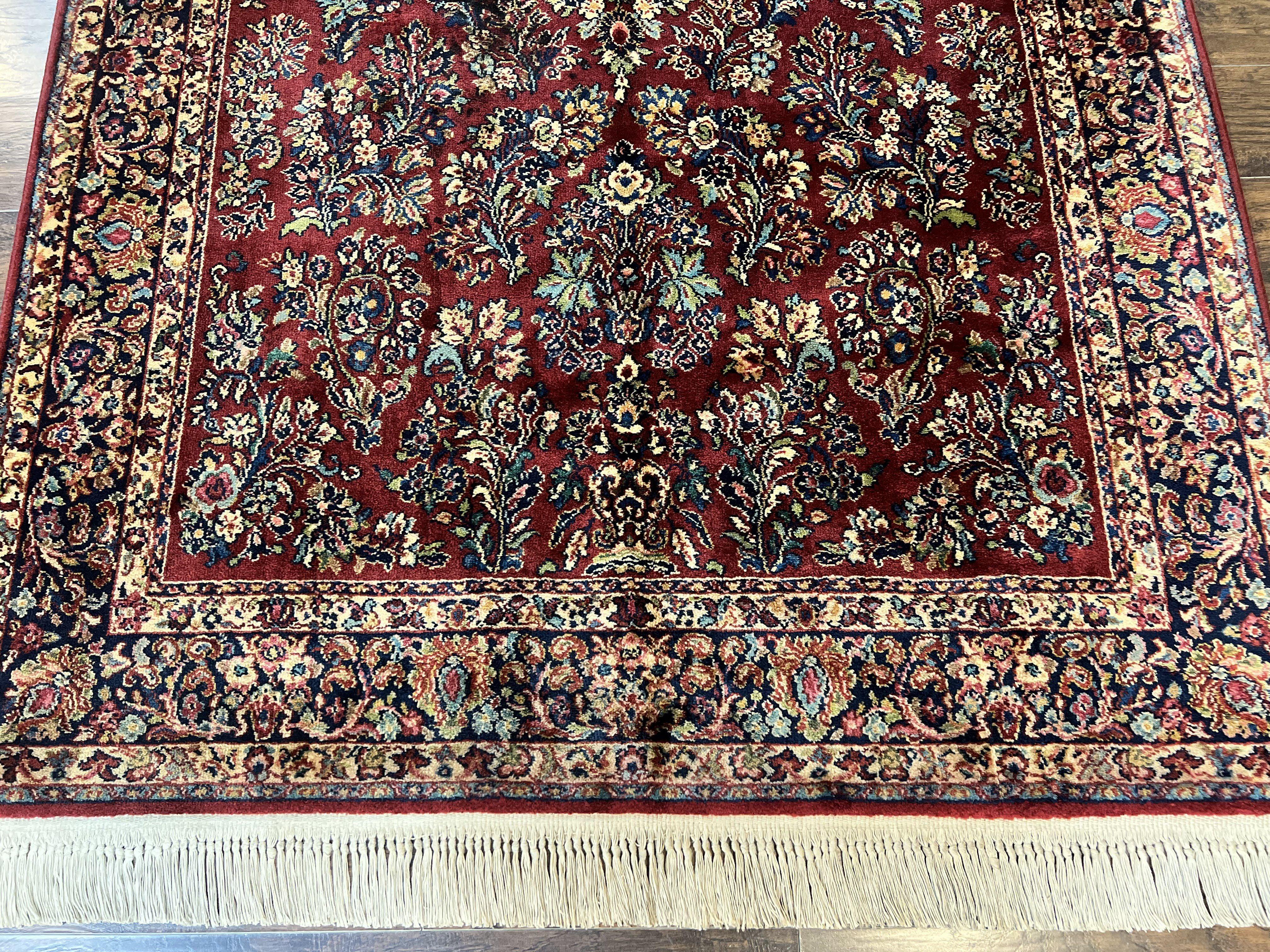 Karastan Rug 5.9 x 9 Red Sarouk #785, Wool Karastan Carpet, Original 700 Series, Vintage Karastan Oriental Rug Discontinued - Jewel Rugs