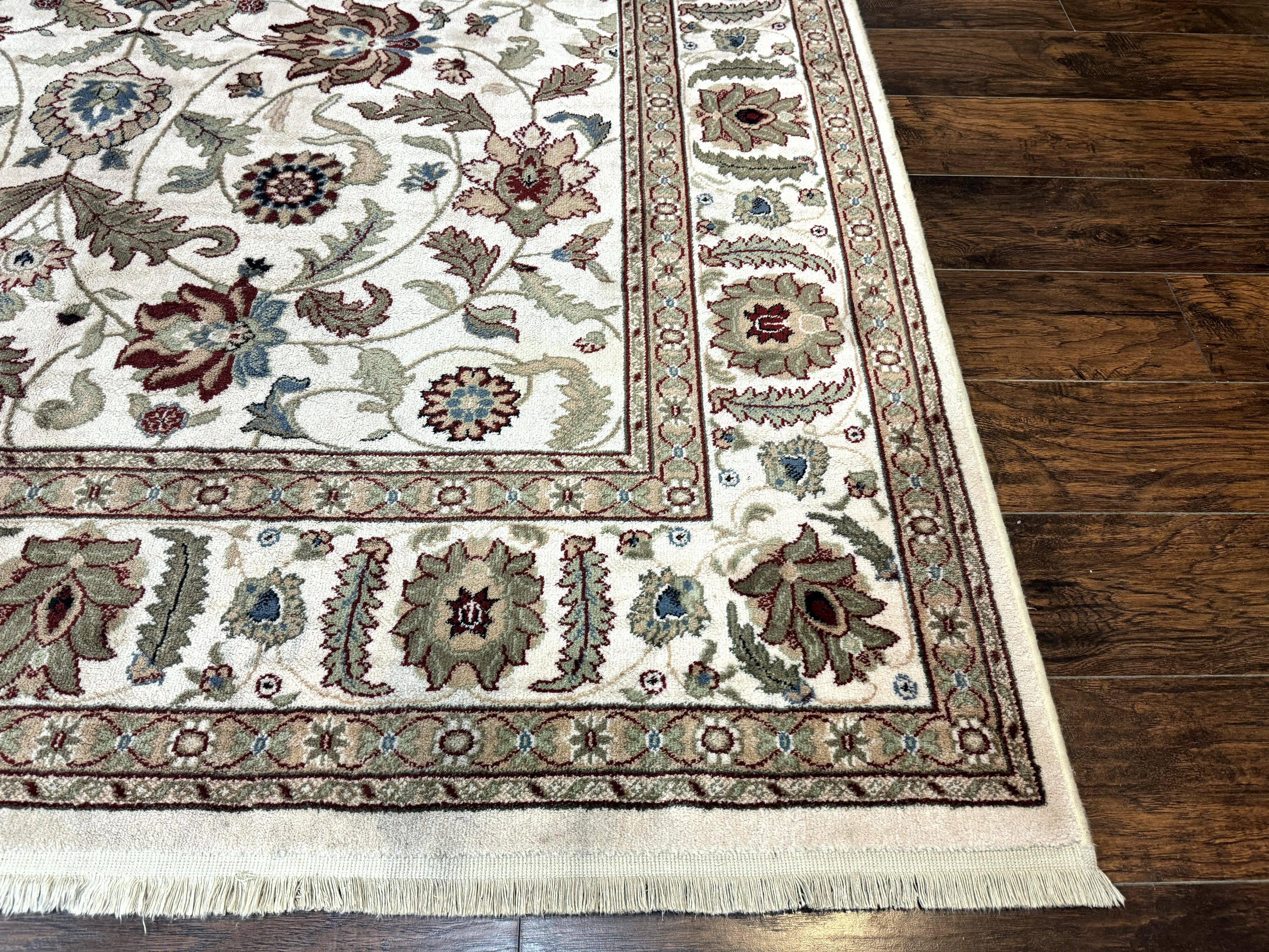 Karastan Rug 8x11, Vintage Wool Pile Karastan Carpet, Palazzo Collection, Beige Floral Carpet - Jewel Rugs