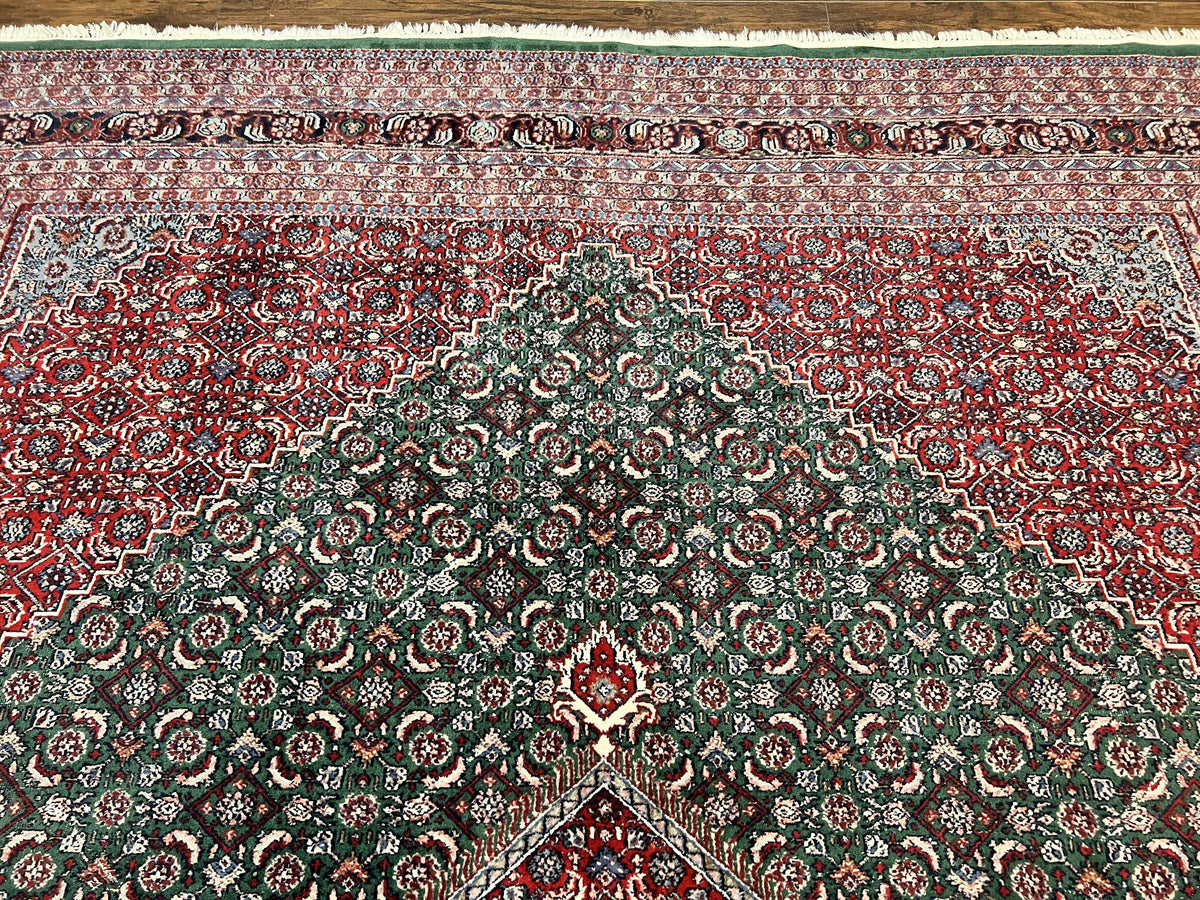 Indo Persian Rug 10x14, Bidjar Rug 10 x 14, Wool Hand Knotted Vintage