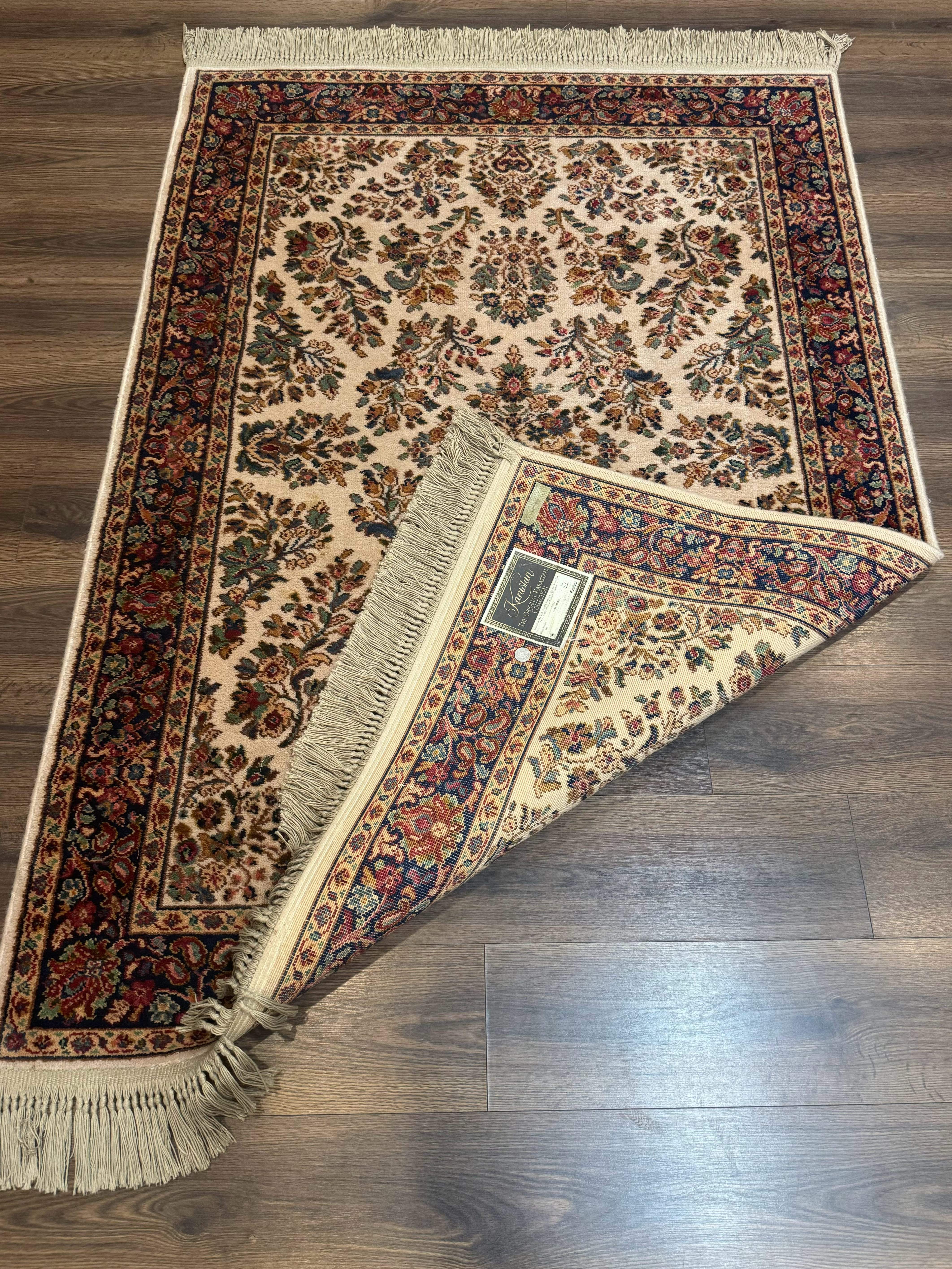 4x6 Karastan Rug Ivory Sarouk #760, Wool Vintage Original 700 Series - Jewel Rugs