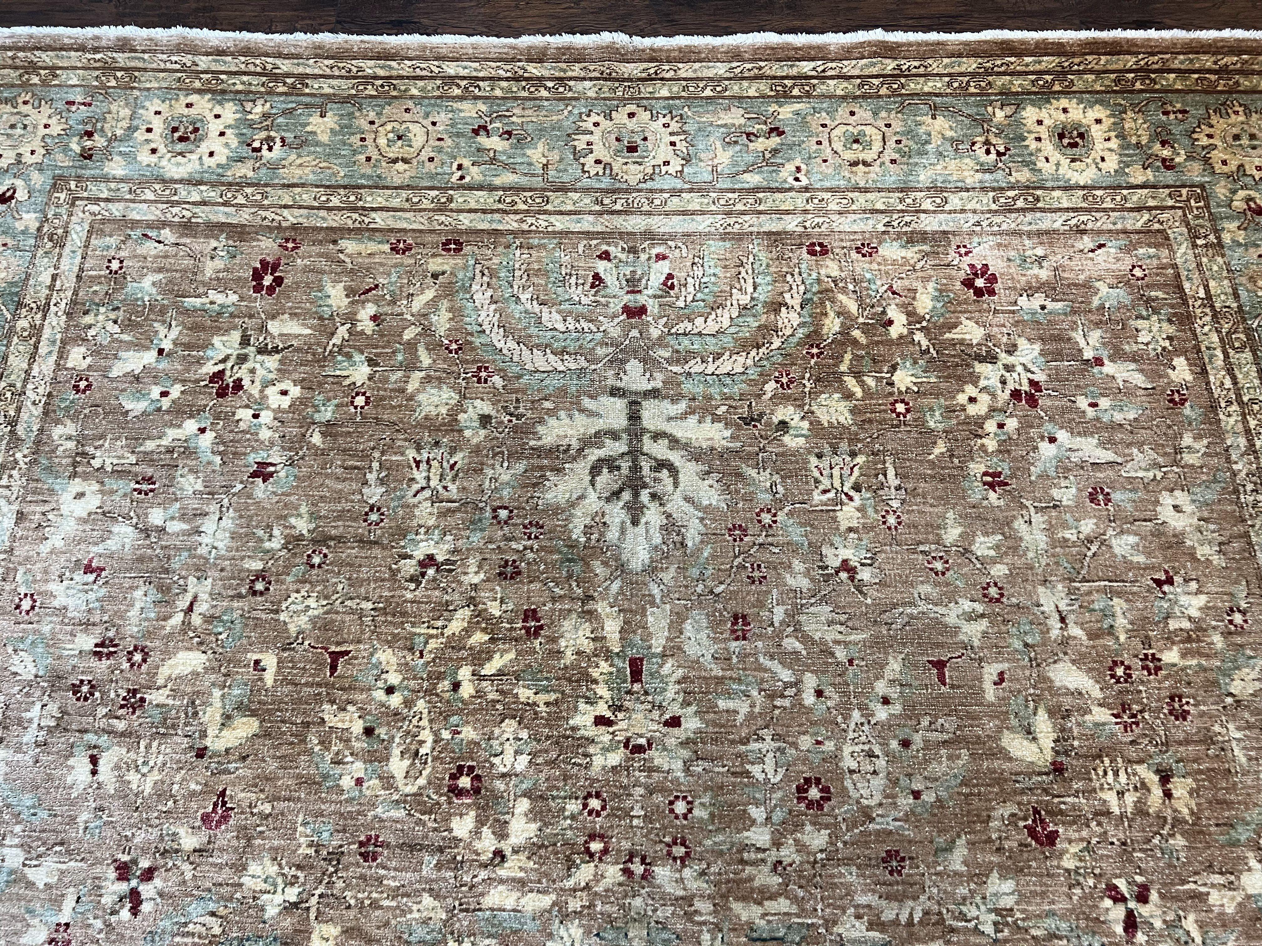 Pakistani Peshawar Rug 8x10, Handmade Pak Persian Oriental Carpet, Wool, Floral Allover - Jewel Rugs