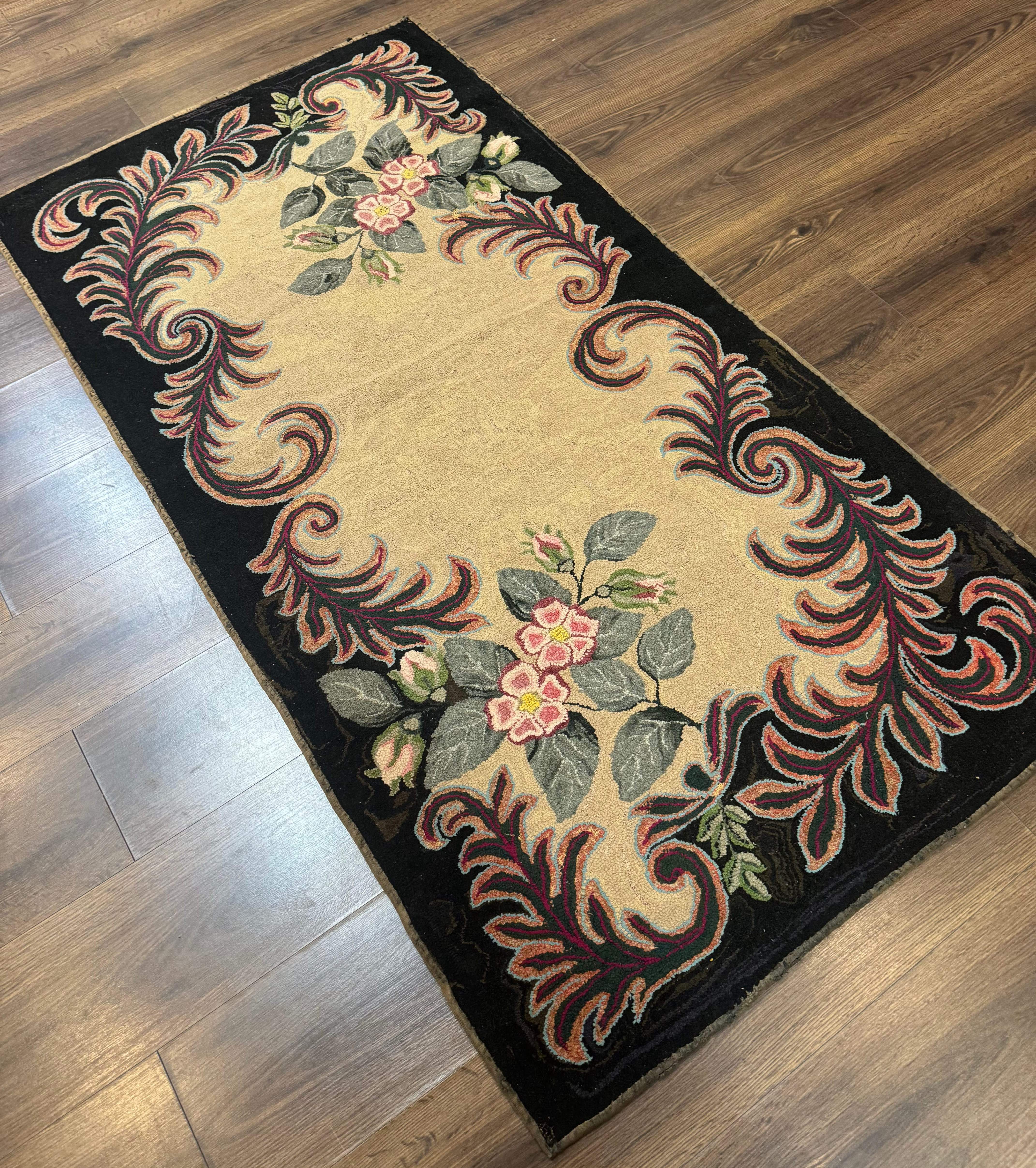 Vintage American Hooked Rug 3x6 - Jewel Rugs