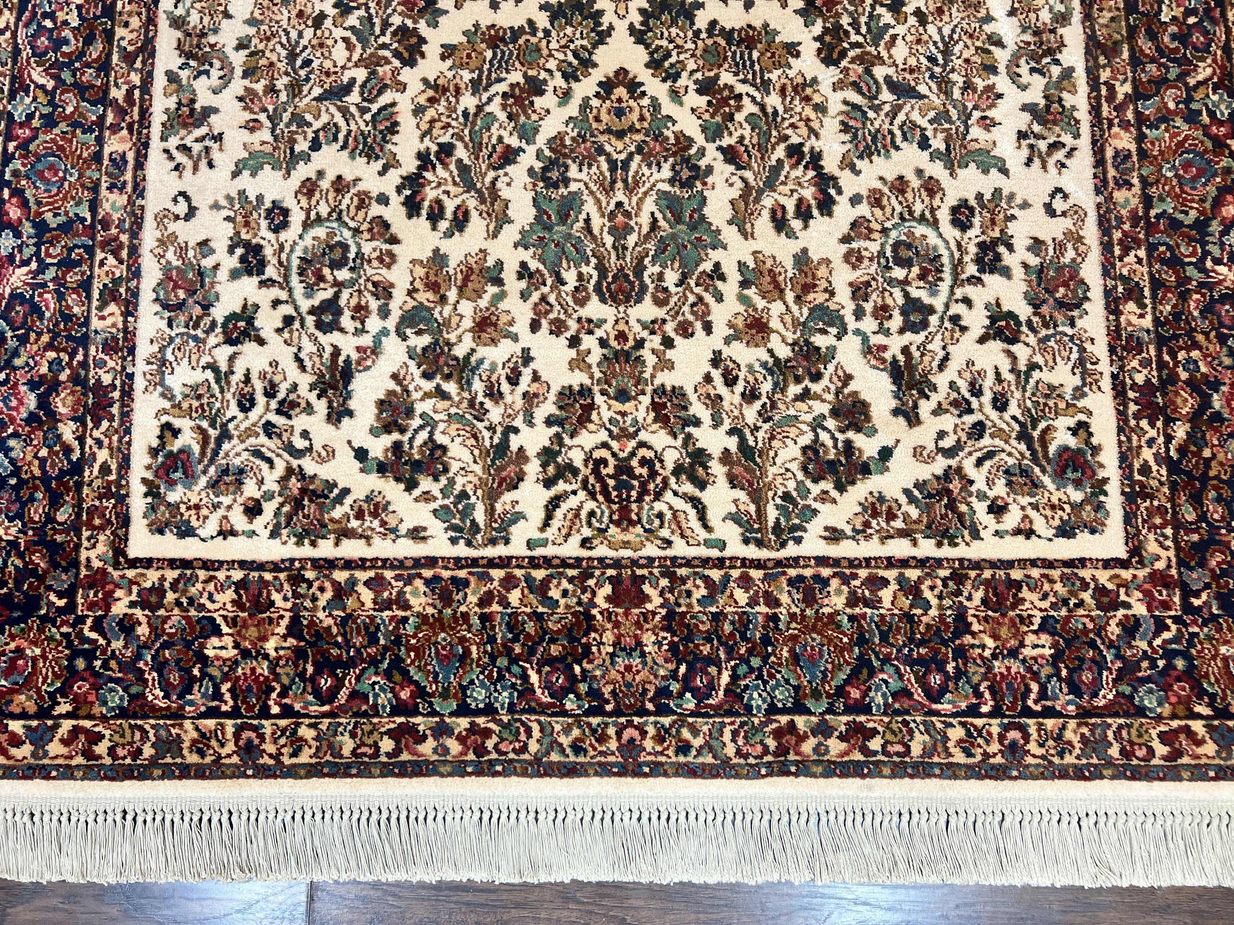 Karastan Rug 5.9 x 9, Ivory Sarouk #760, Wool Vintage Original Collection 700 Series - Jewel Rugs
