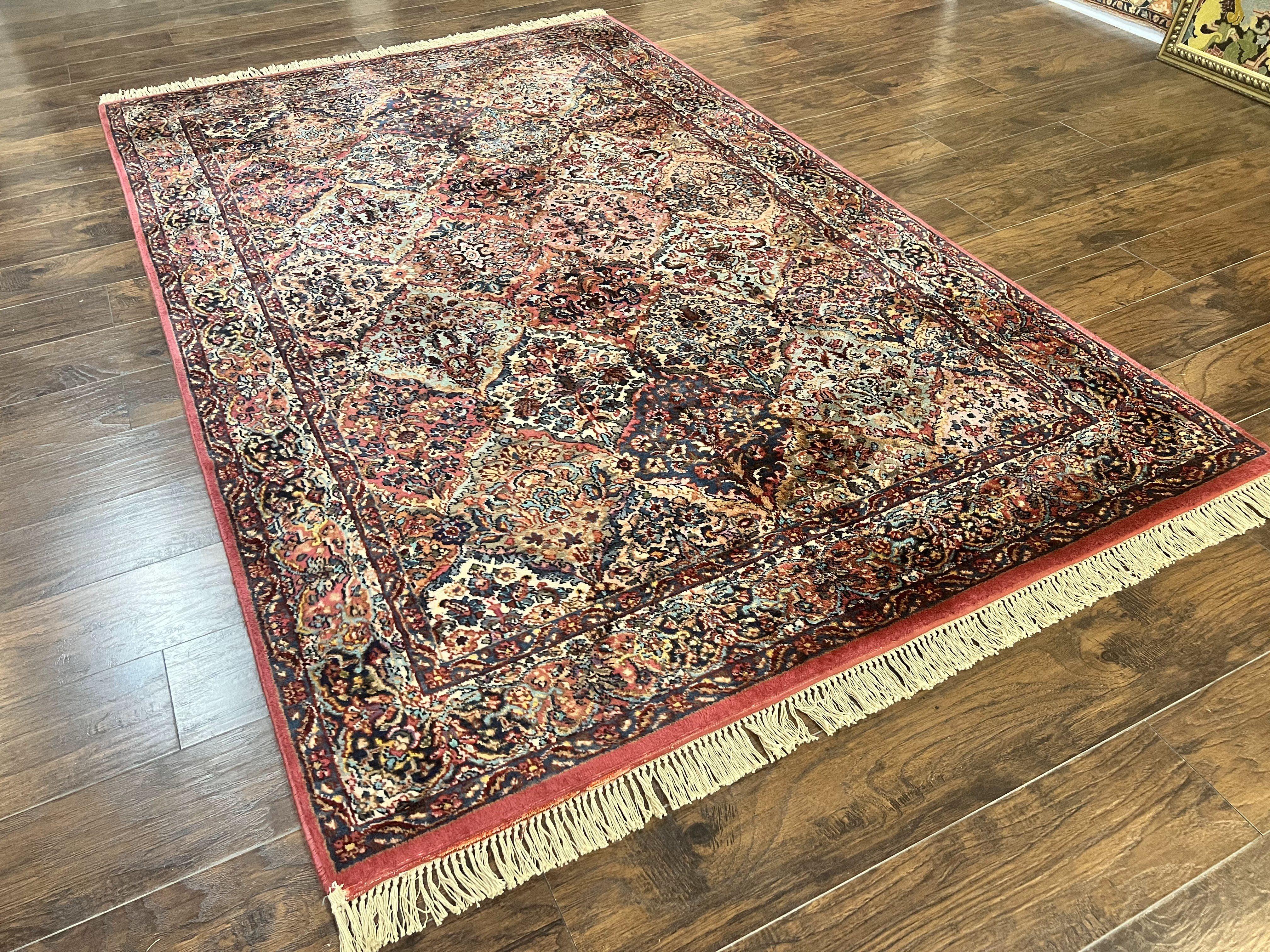 Karastan Multicolor Panel Kirman Rug #717, Wool Karastan Rug 5' 9" x 9', Vintage Multipanel Kirman, Original Karastan Collection 700 Series - Jewel Rugs