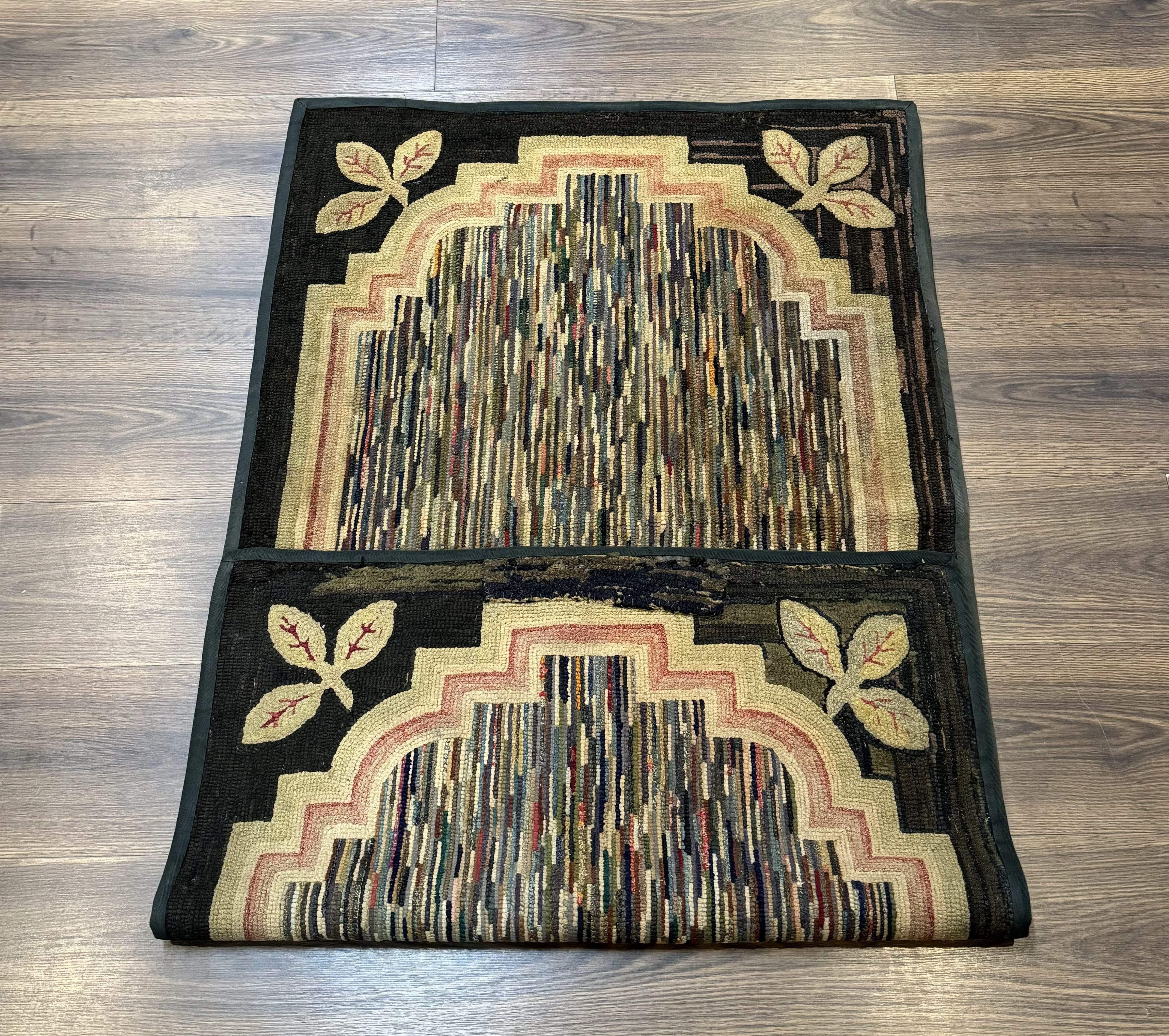 Vintage American Hooked Rug 3x5, Antique Hook Rug - Jewel Rugs