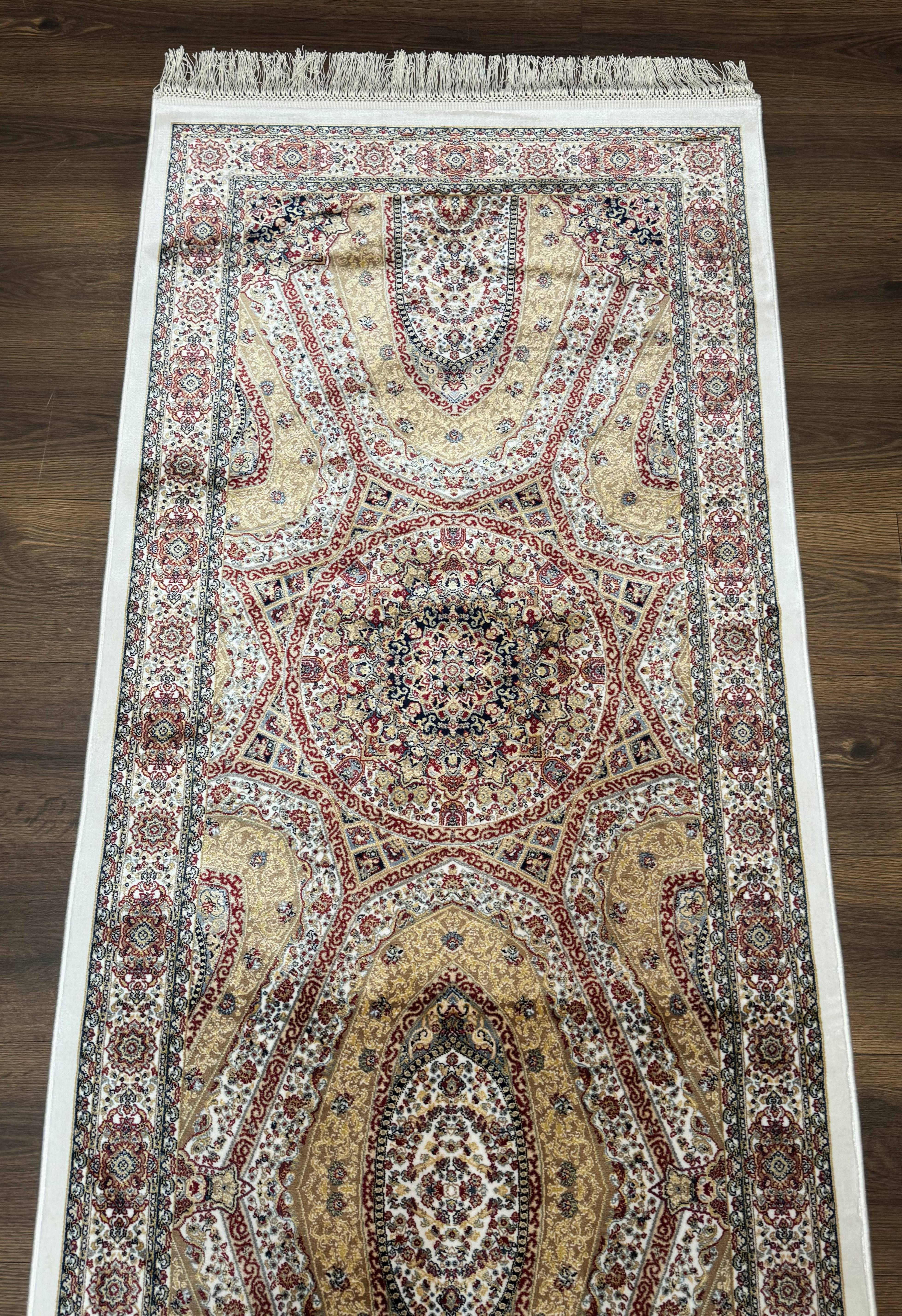 Turkish Silk Runner Rug 2.6 x 12, Hereke Mamluk Runner, Bamboo Silk, New - Jewel Rugs