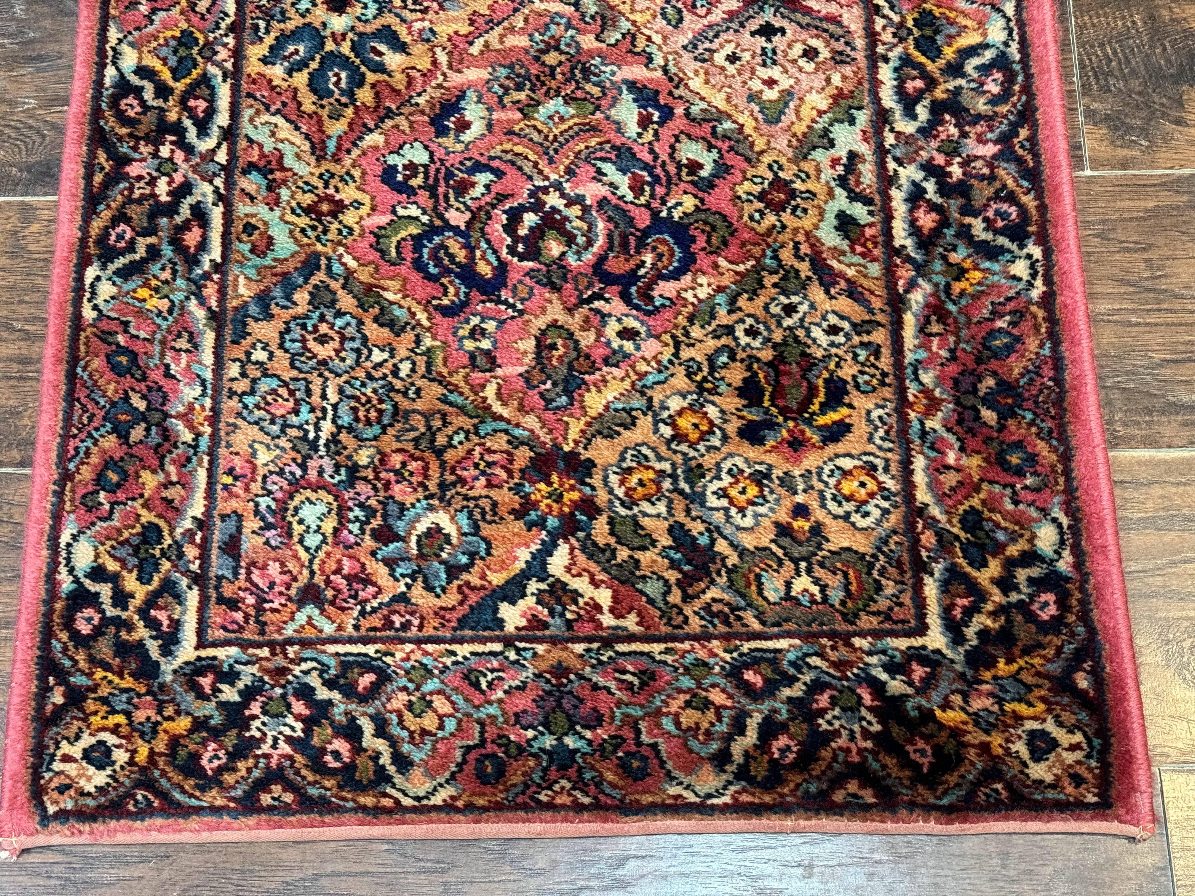 Karastan Runner Rug 2x9, Multicolor Panel Kirman Runner #717, Wool Pile, Original 700 Series, Vintage, Skinny Runner 2 x 9, Rare - Jewel Rugs