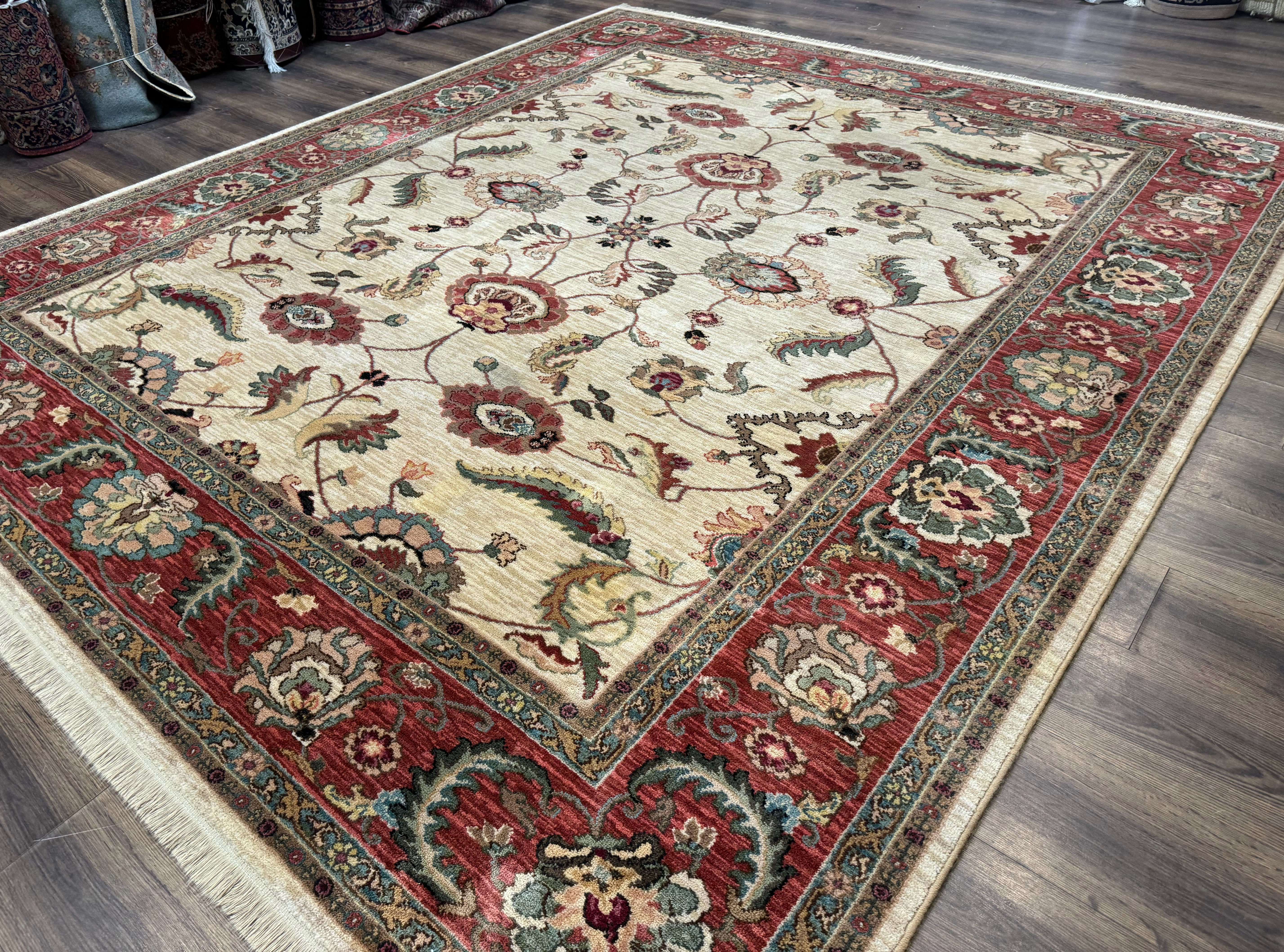 Karastan Rug 8.8 x 10, Ashara Agra Ivory #549, Wool, Vintage - Jewel Rugs