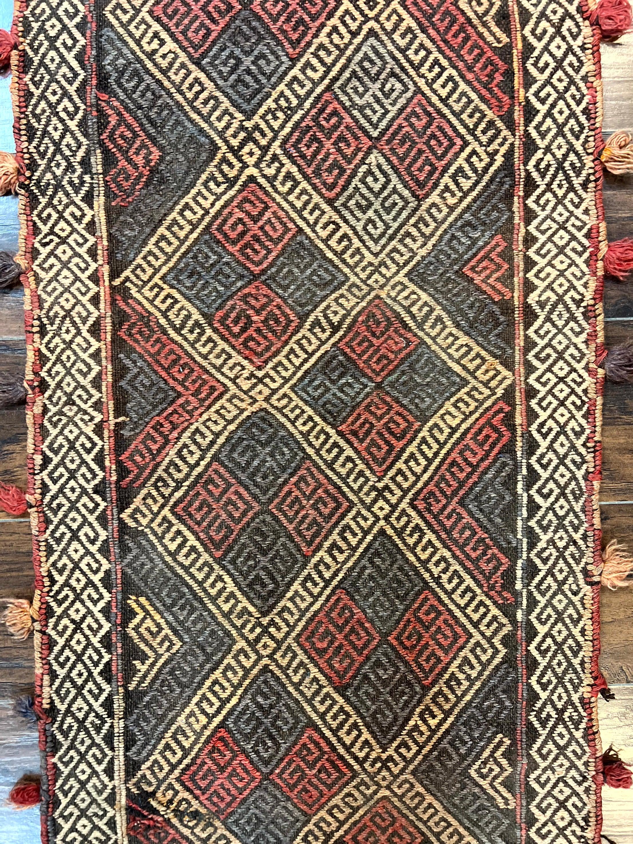 Tribal Runner Rug 2x8, Pakistani Turkoman Runner, Wool Handmade Vintage Rug - Jewel Rugs