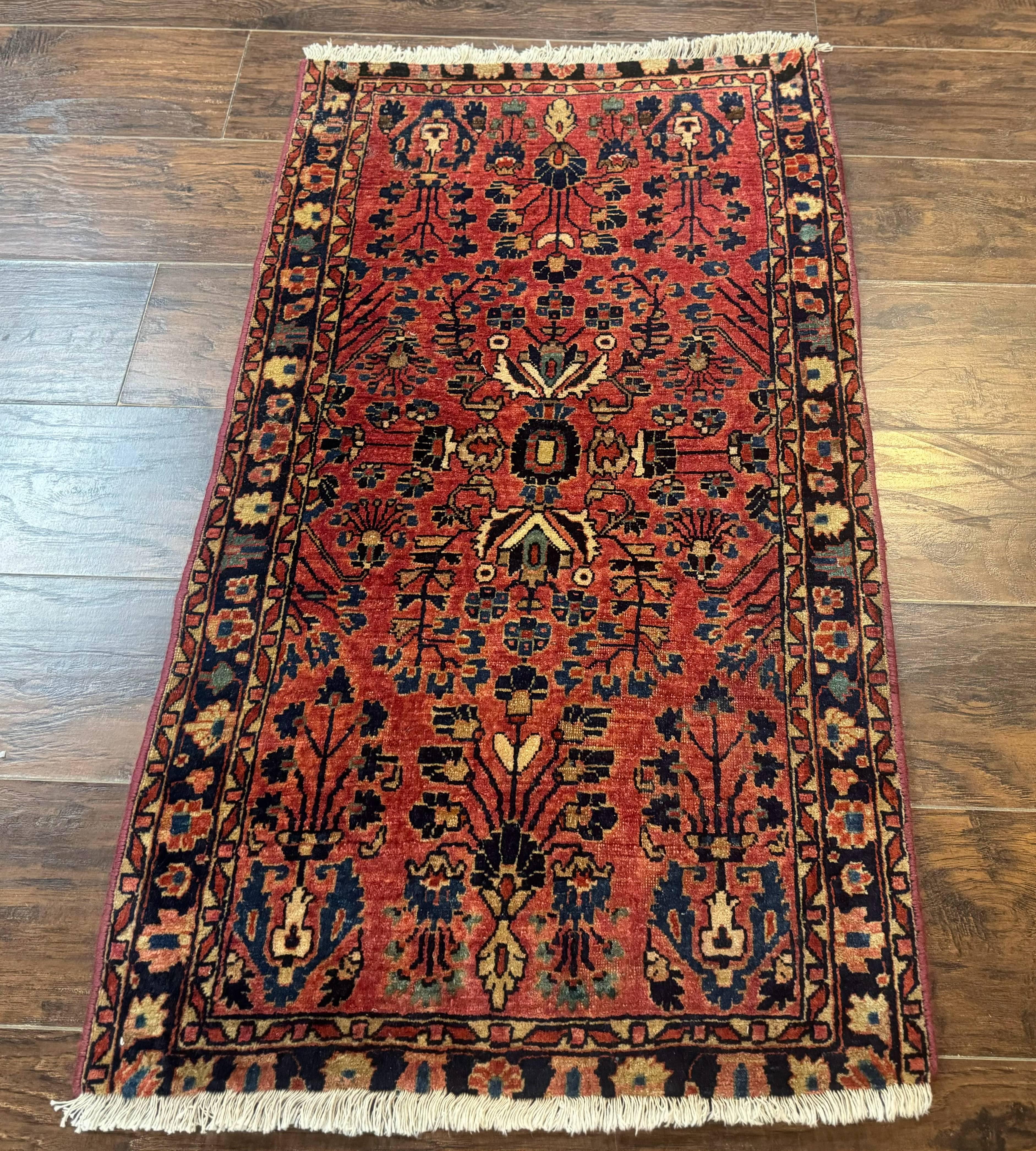 Persian Sarouk Rug 2x4, Red, Antique, 1920s Persian Carpet, Wool - Jewel Rugs