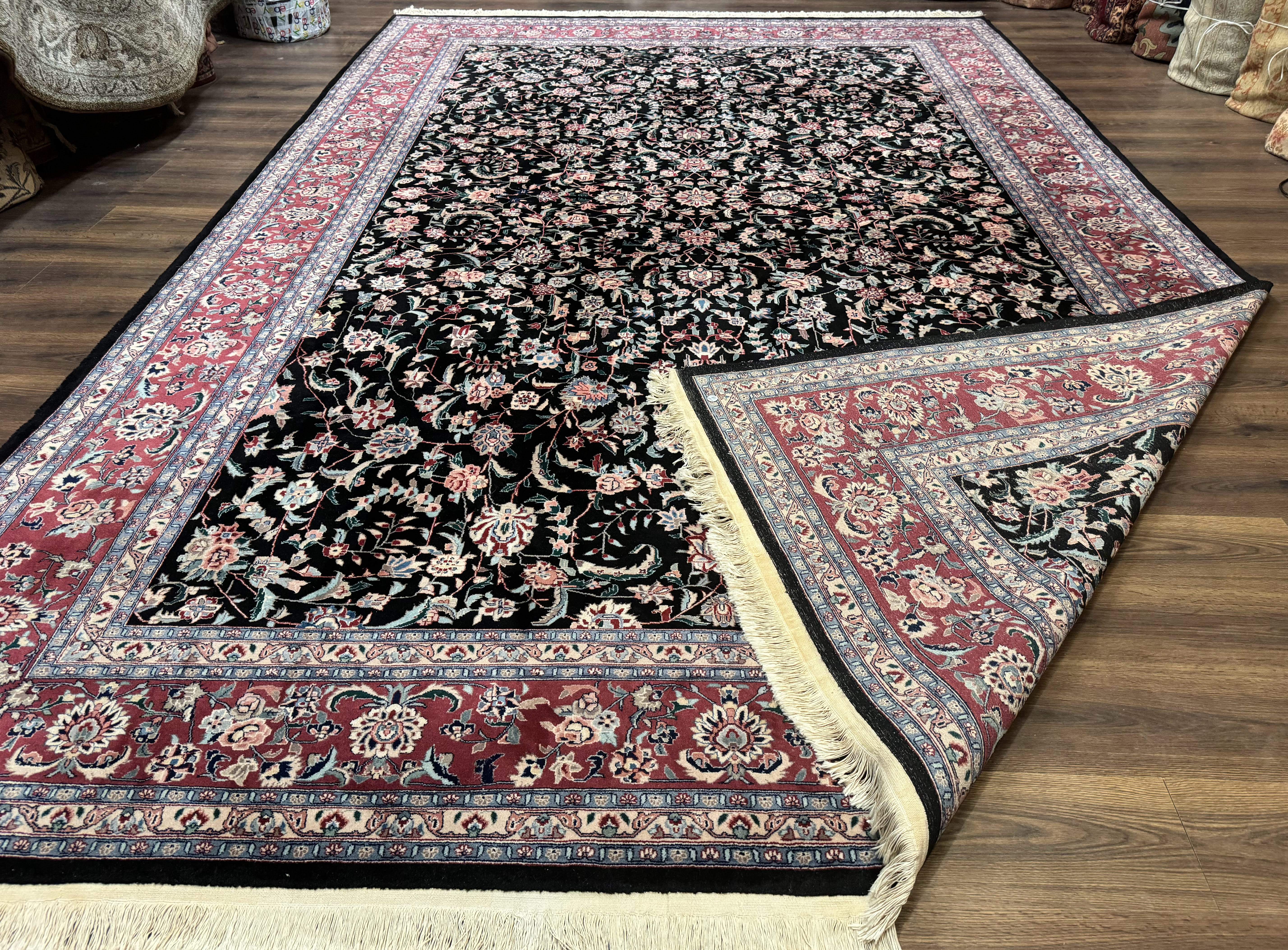Large Sino Persian Rug 10x15, Floral Allover, Hand Knotted Wool Carpet, Fine - Jewel Rugs