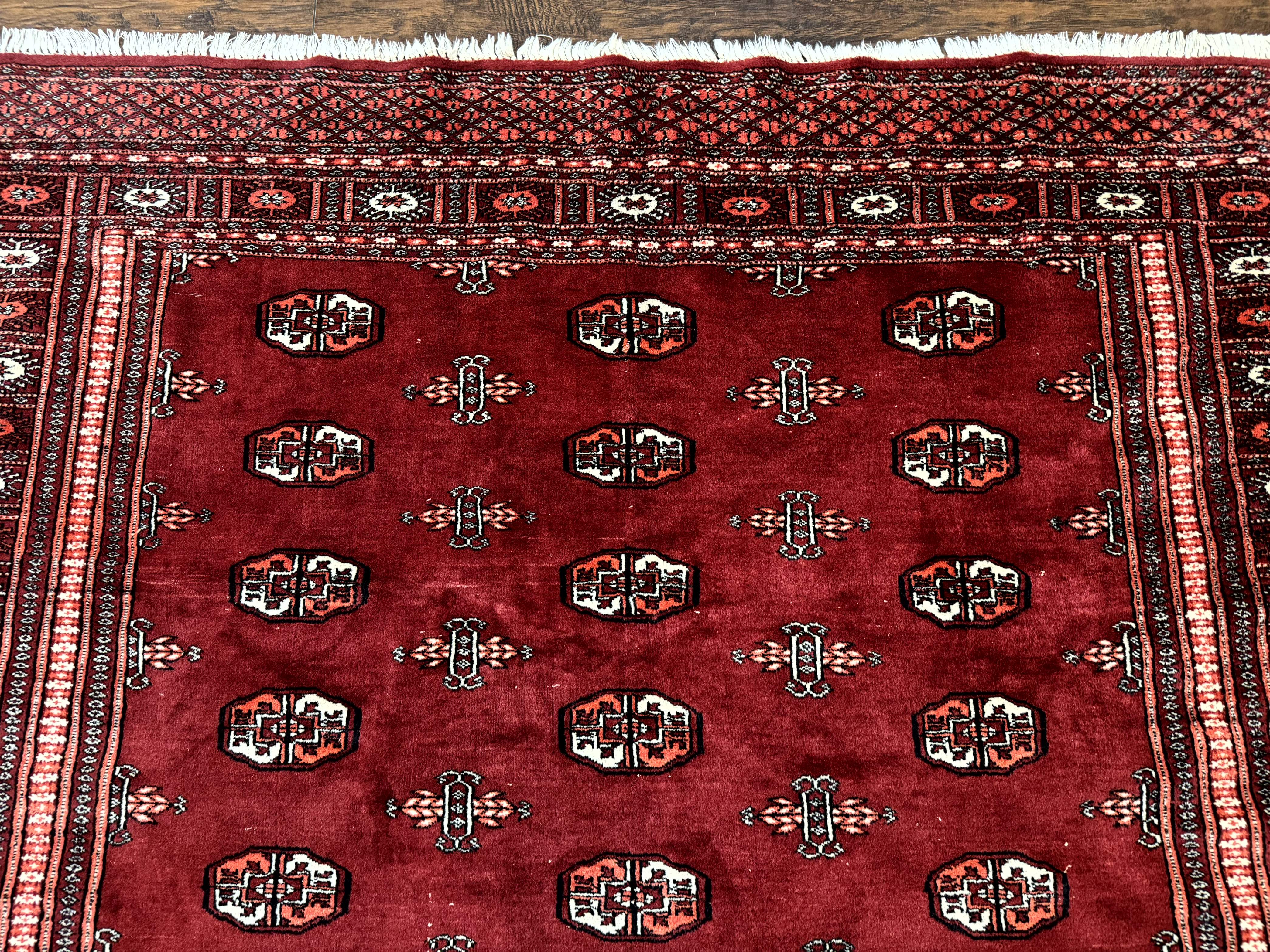 Pakistani Bokhara Rug 6x9 – Red, Hand-Knotted Wool, Vintage Turkoman Carpet - Jewel Rugs