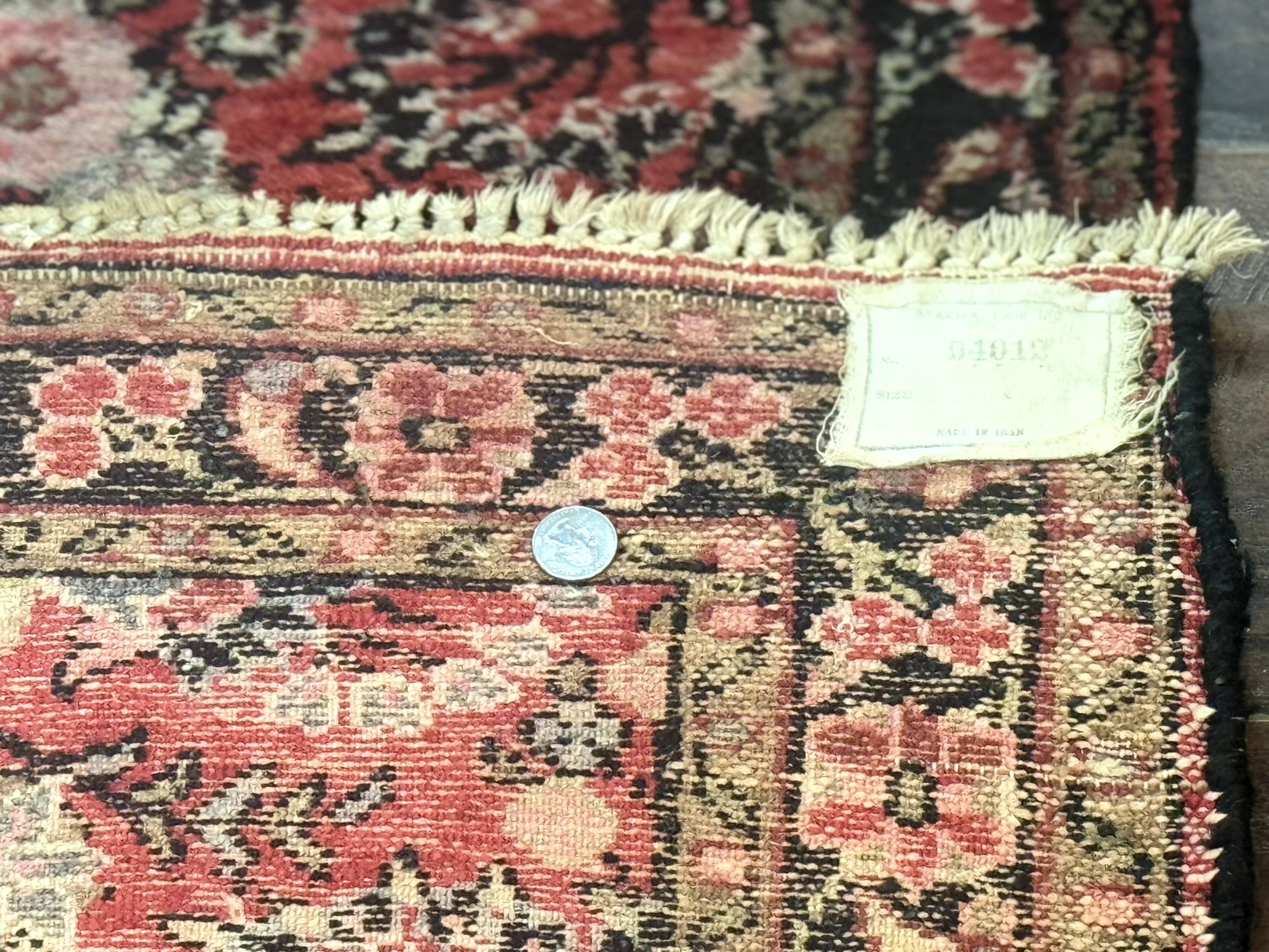 Persian Hamadan Runner Rug 2 x 13.6 – Red Floral Wool Hallway Carpet - Jewel Rugs