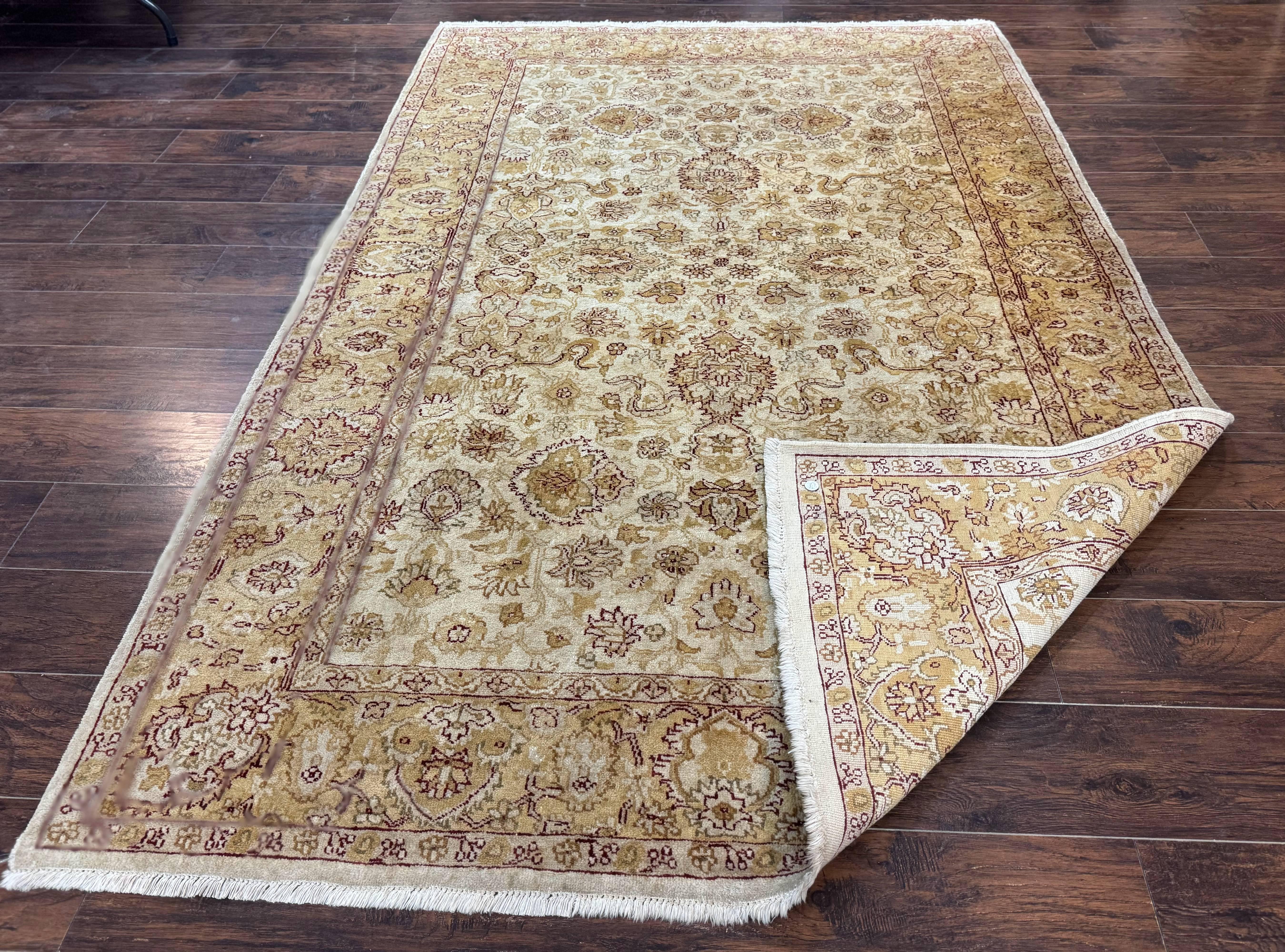 Turkish Oushak Rug 6x9, Vintage, Beige - Jewel Rugs