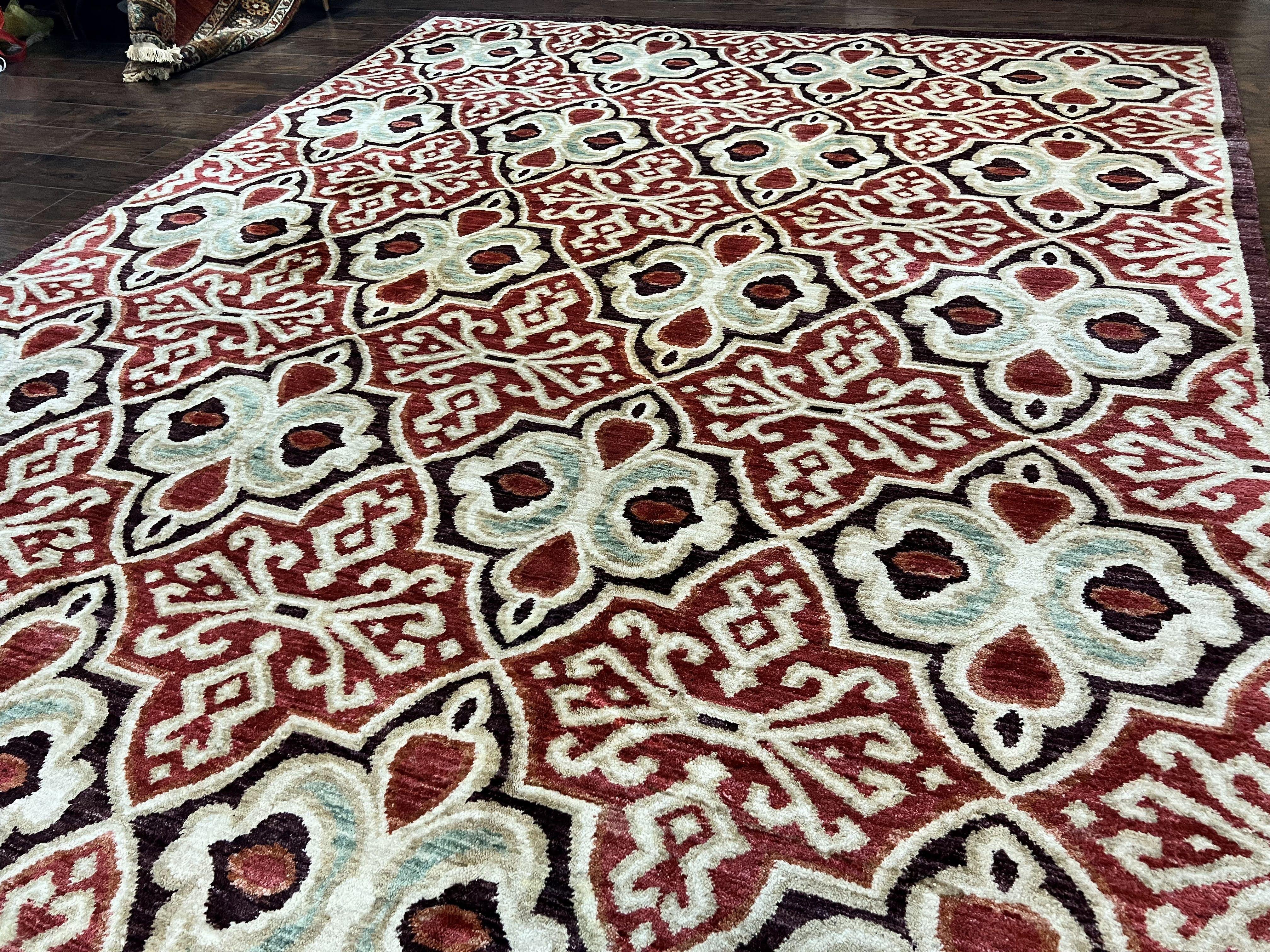 Portuguese Rug 9x12, Vintage Carpet, Handmade Wool Rug - Jewel Rugs
