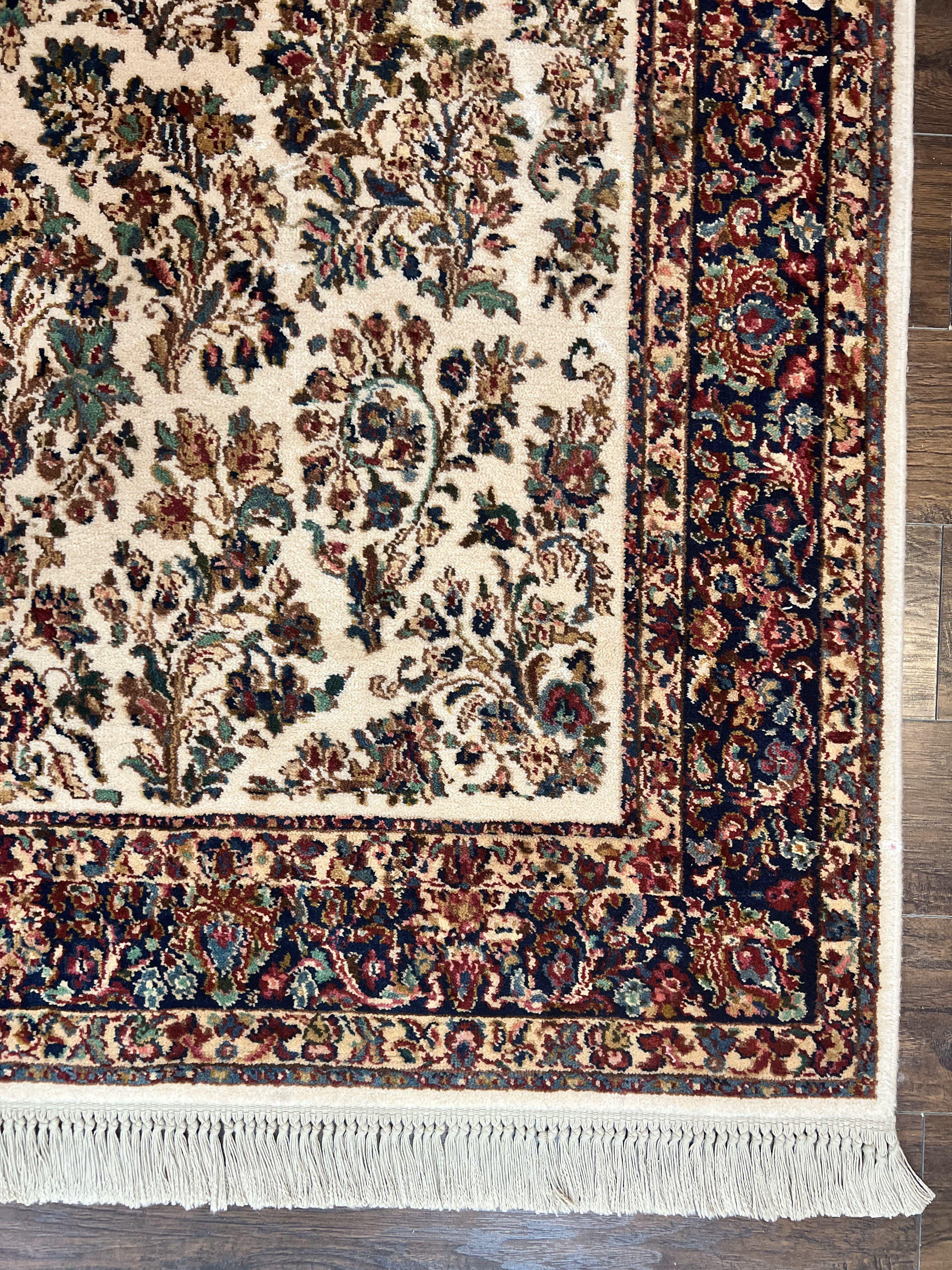 Karastan Rug 5.9 x 9, Ivory Sarouk #760, Wool Vintage Original Collection 700 Series - Jewel Rugs