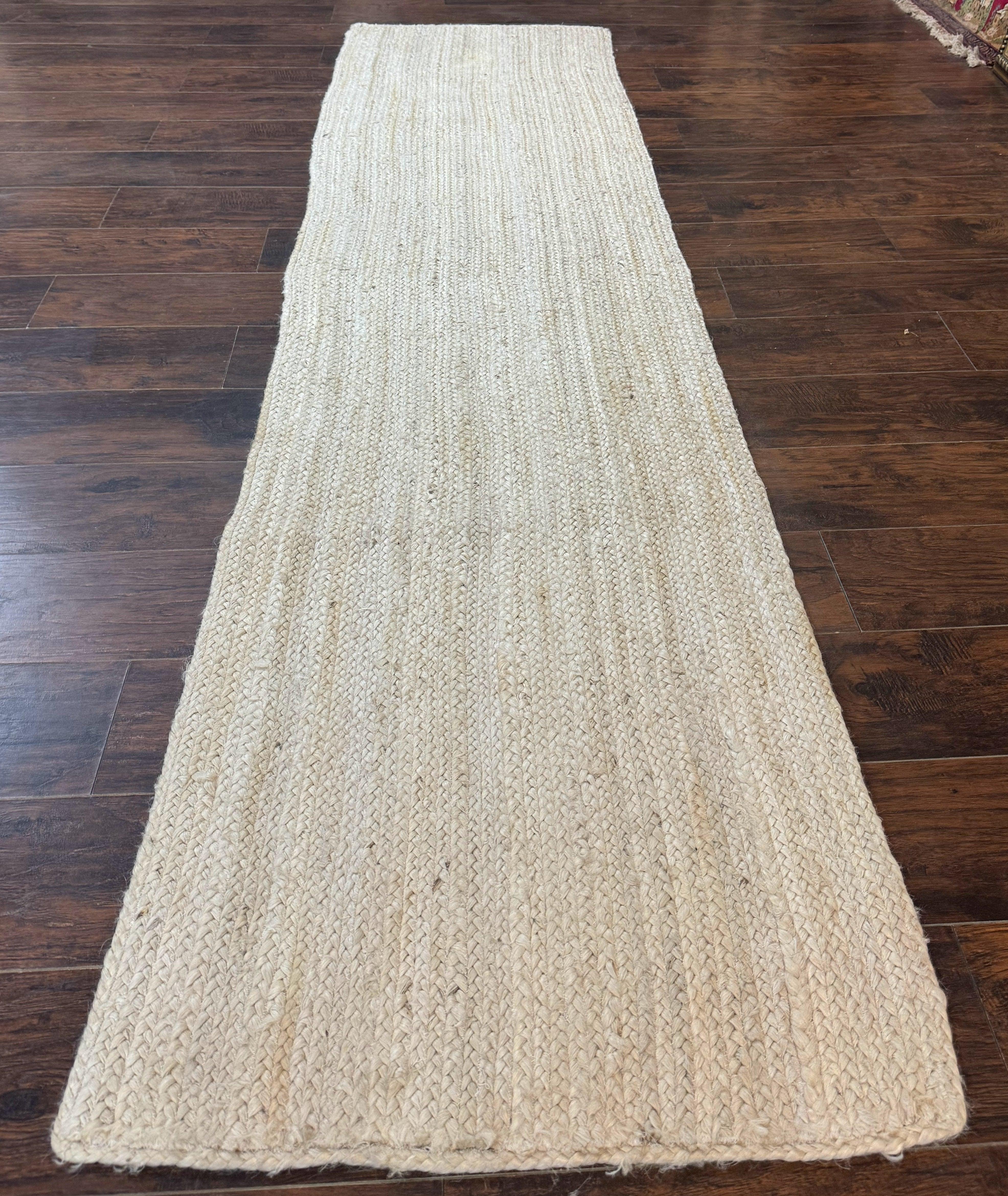 Modern Jute Runner Rug 2.7 x 10, Rug for Hallway or Kitchen, Farmhouse Rug - Jewel Rugs