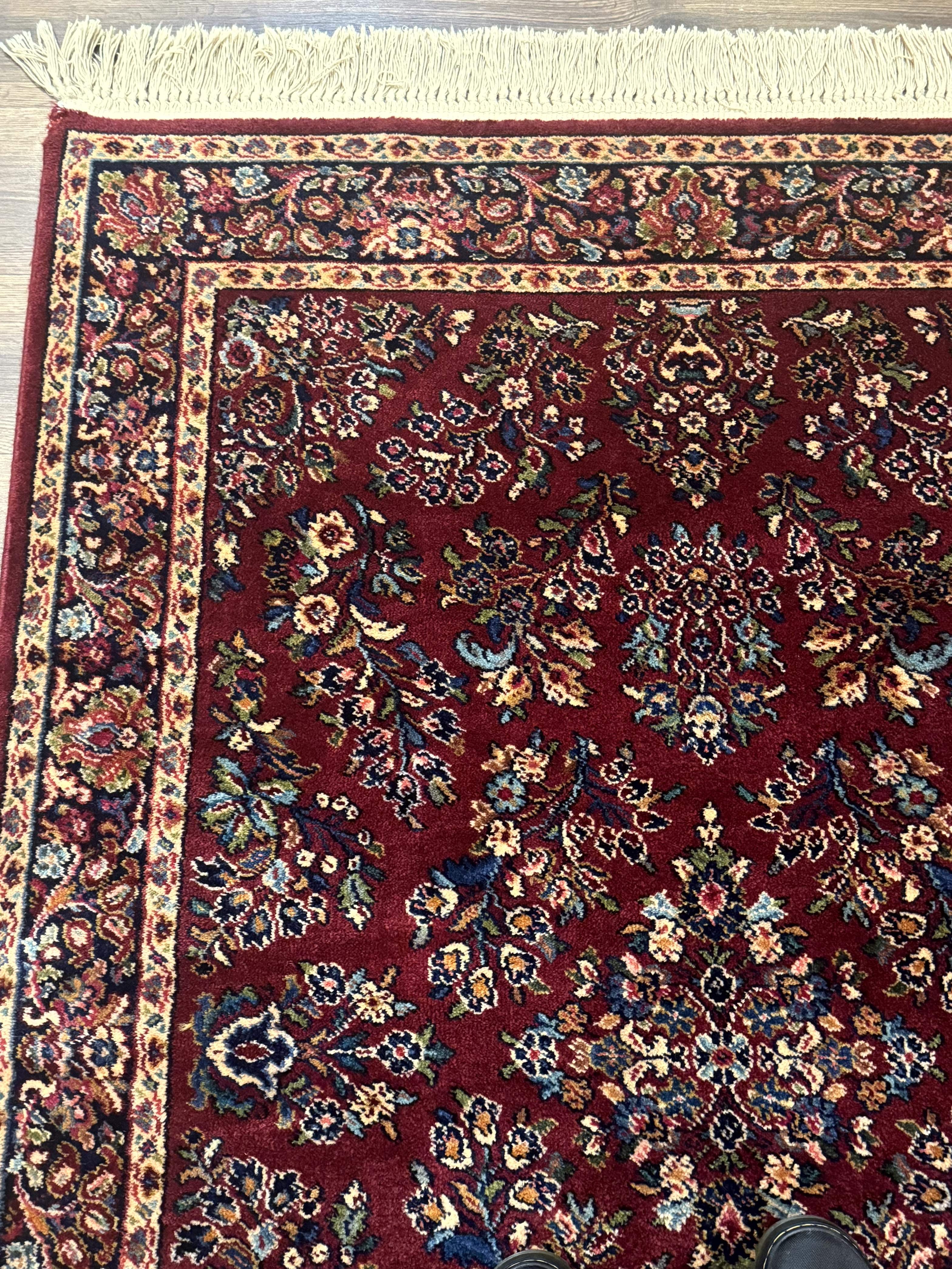 4x6 Karastan Rug Red Sarouk #785, Wool Pile Original 700 Series, Vintage Discontinued - Jewel Rugs