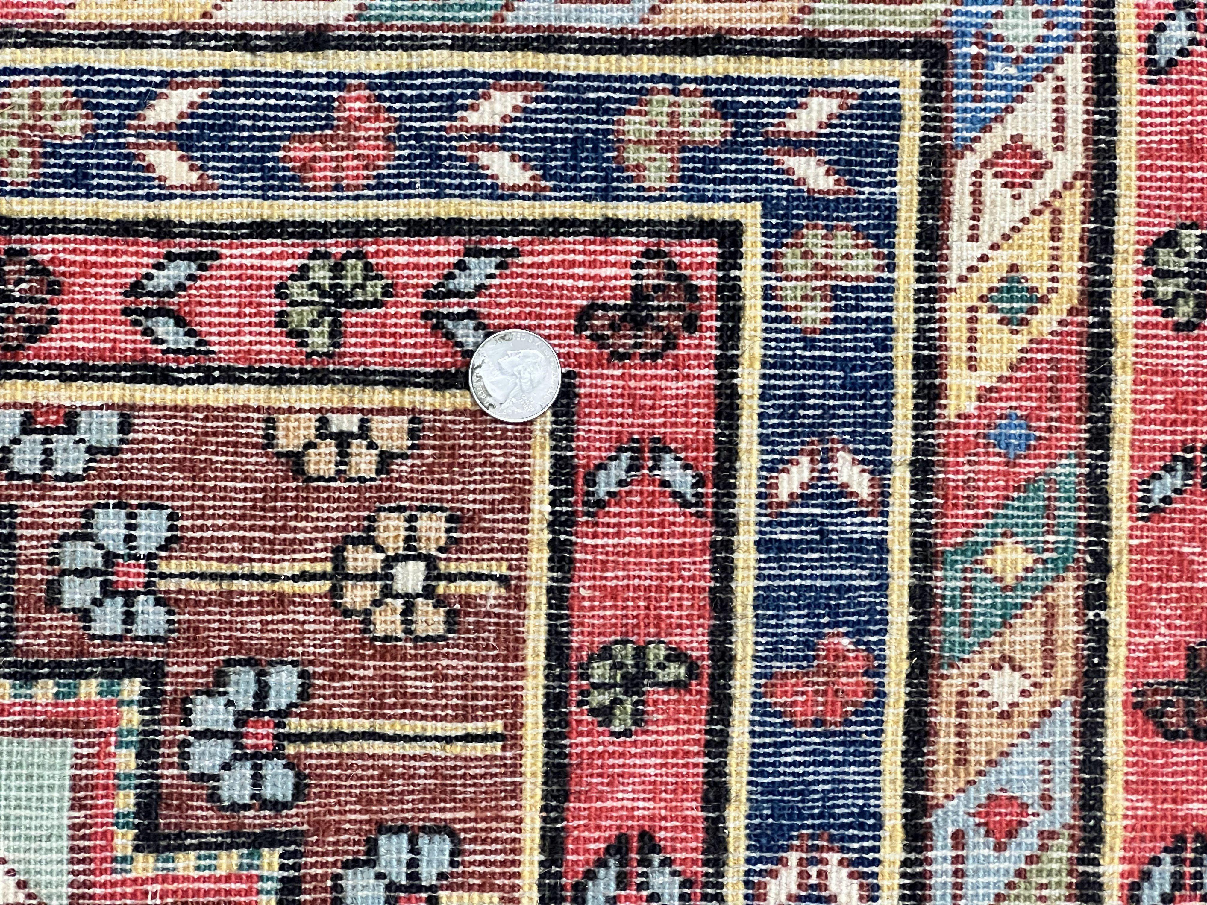 Colorful Turkish Rug 3x6, Geometric Heriz Oriental Carpet, Wool Hand Knotted Vintage Carpet, Oriental Rug 3 x 6 - Jewel Rugs