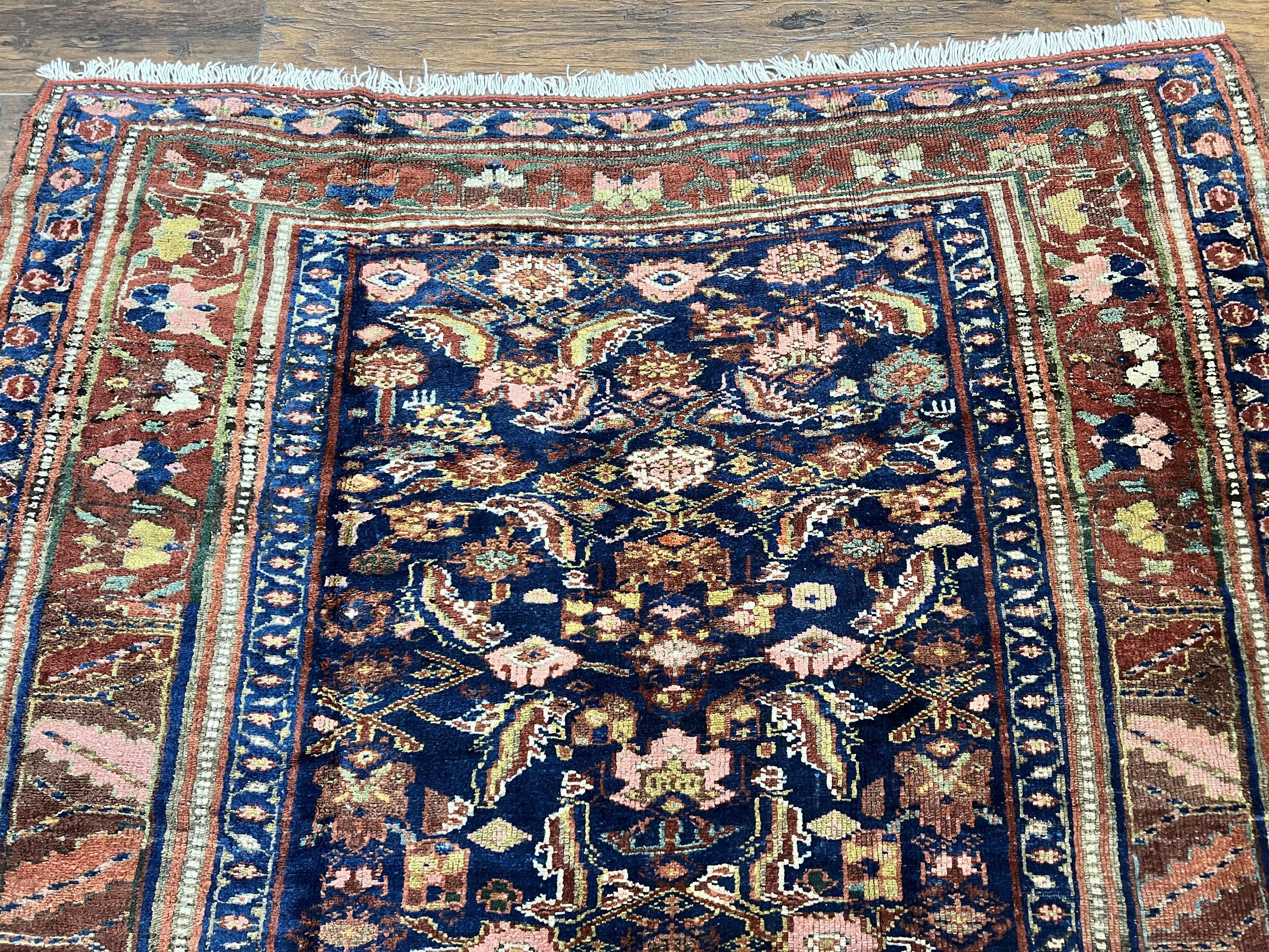 Caucasian Kalegy Rug 6x11, Wide Runner, Wool Hand Knotted Carpet, Navy Blue Tribal Rug, 1920s Antique Rug, 6 x 11 Oriental Carpet - Jewel Rugs