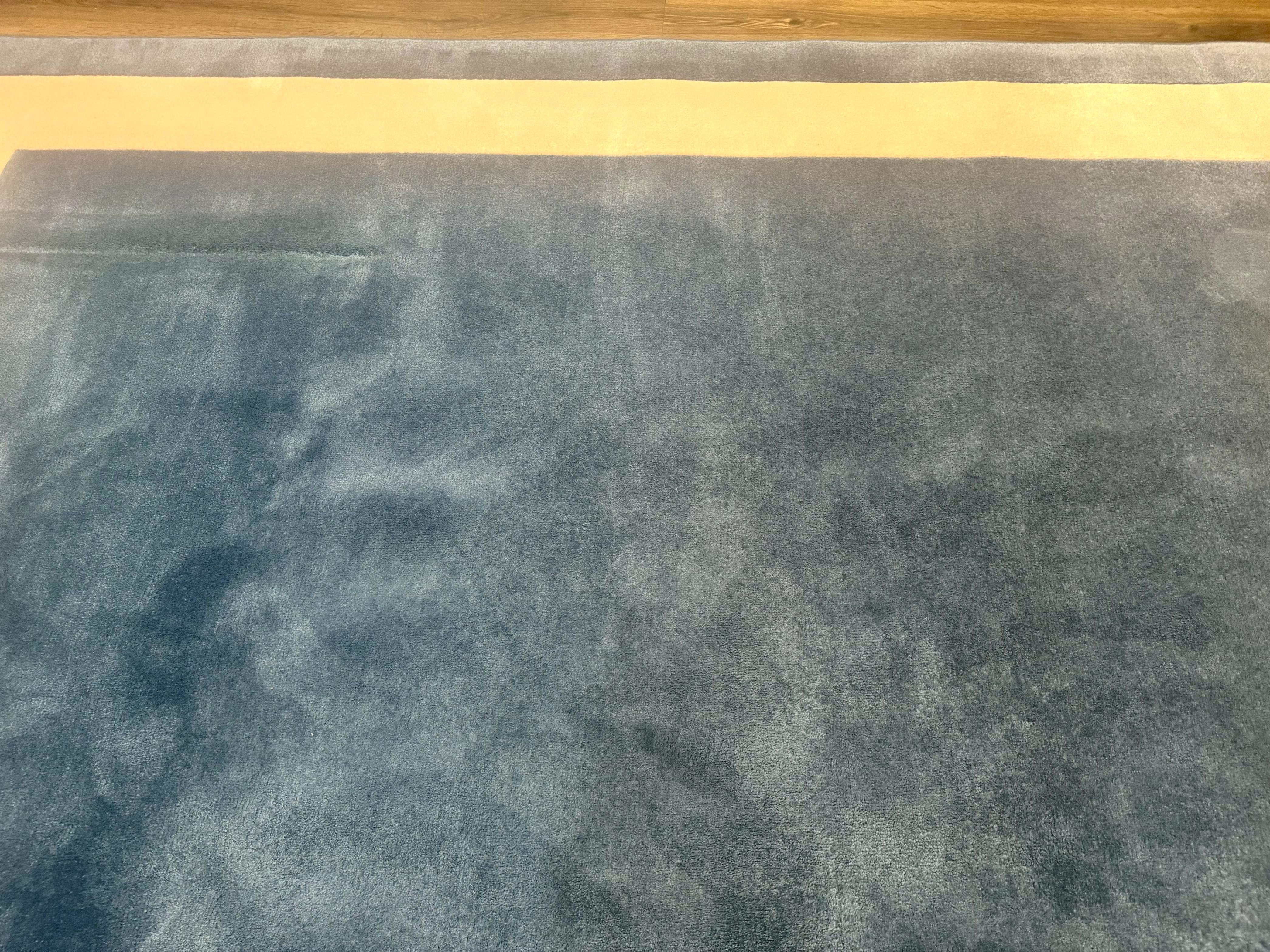 Blue and Cream Square Rug 10x10 ft, Large Square Carpet - Jewel Rugs