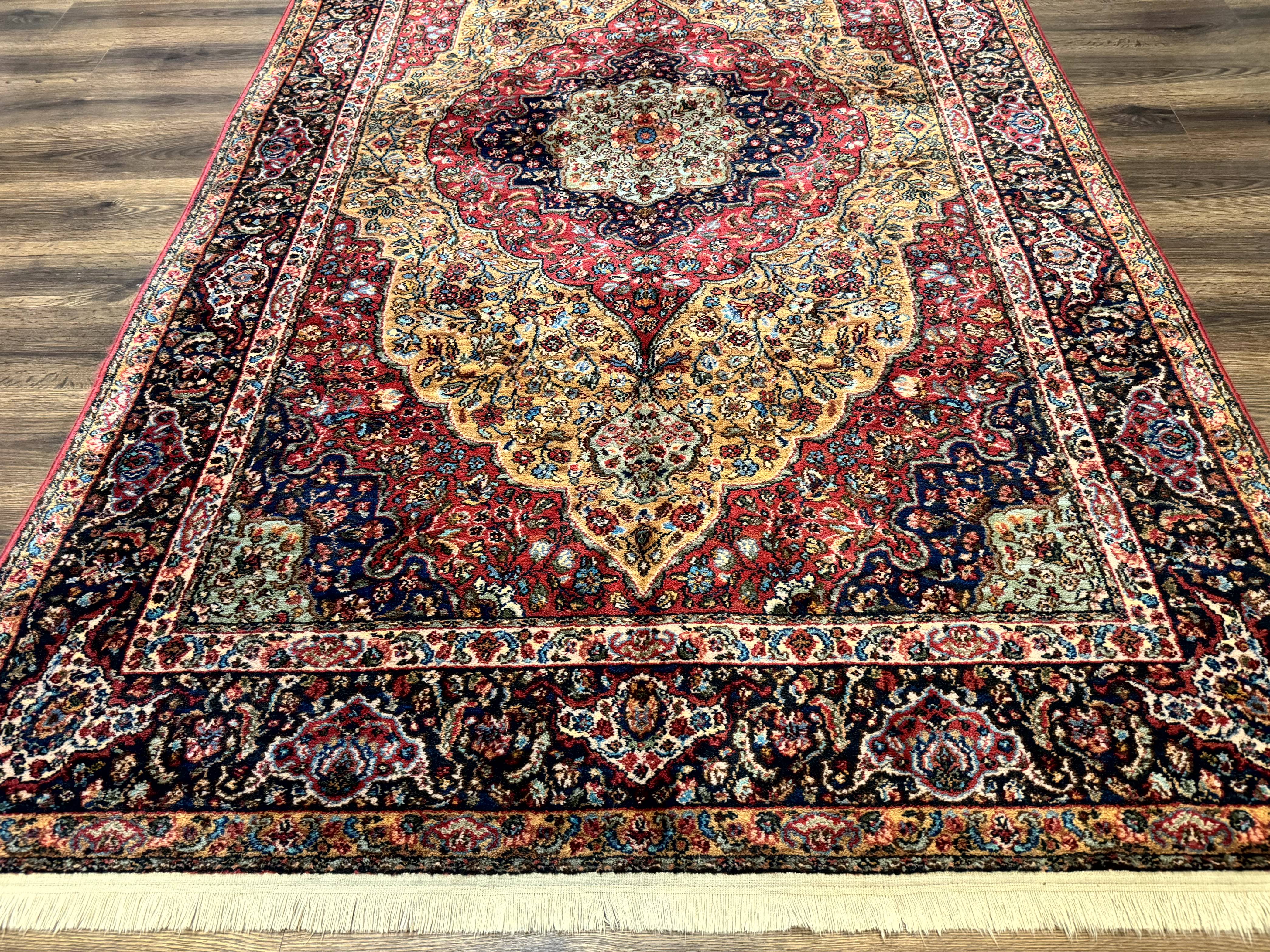Karastan Rug 5.9 x 9 Medallion Kirman #700/718, Original 700 Series, Wool, Discontinued, Vintage - Jewel Rugs