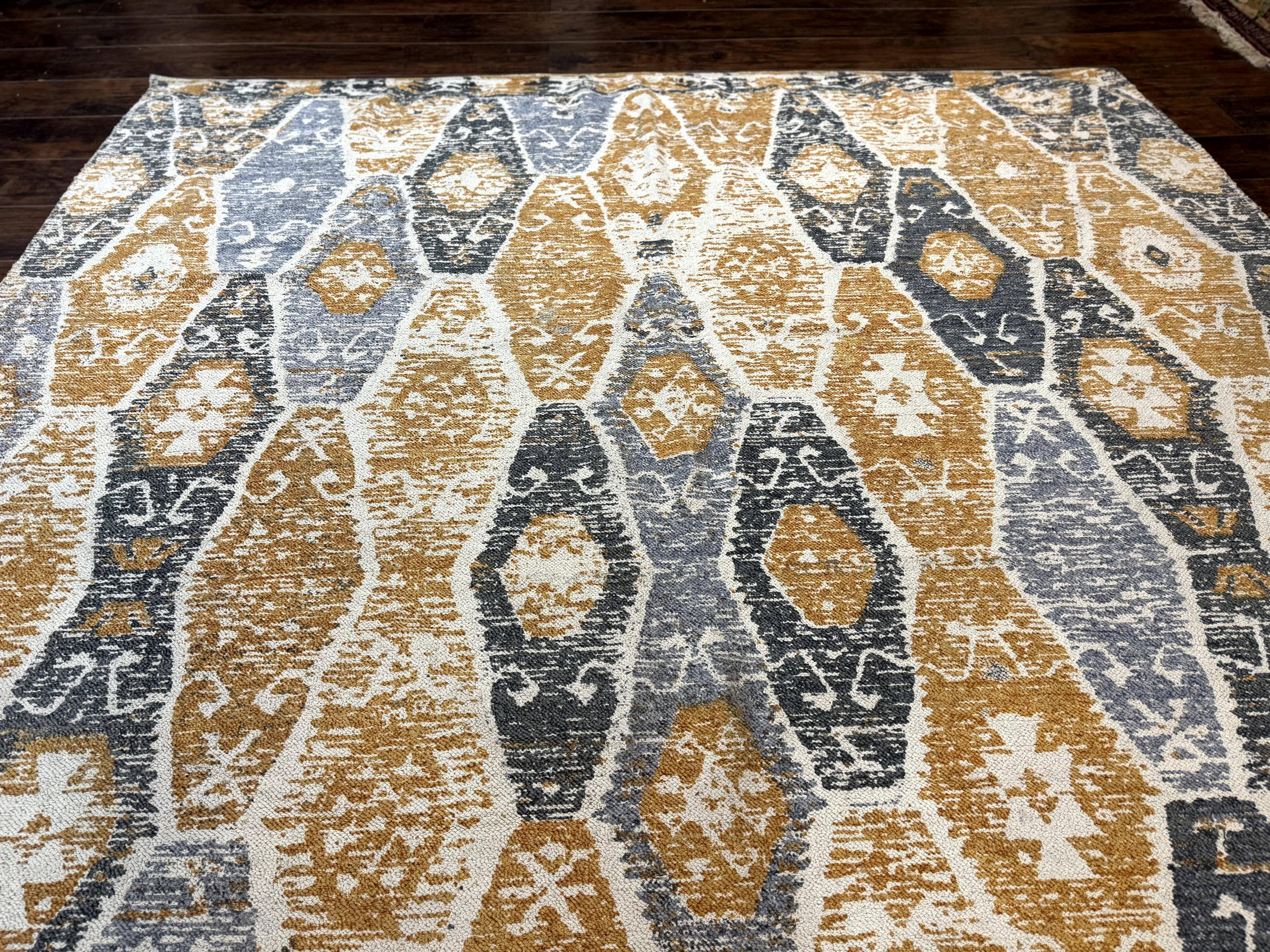 Handmade Contemporary Modern Indian Rug 8x10, Colorful - Jewel Rugs