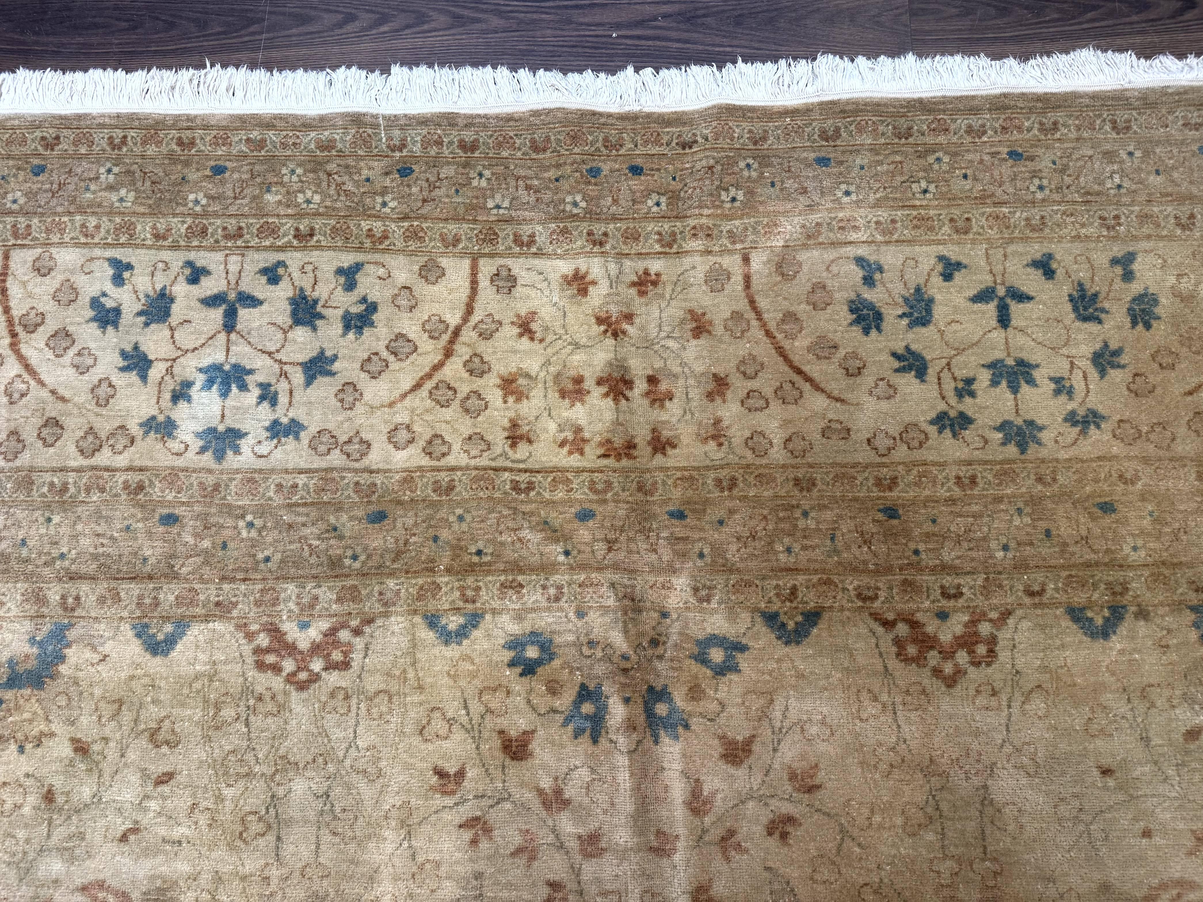 Large Pak Persian Rug 10x13, Haji Jalili Design, Light Colors, Light Tan Oriental Carpet - Jewel Rugs