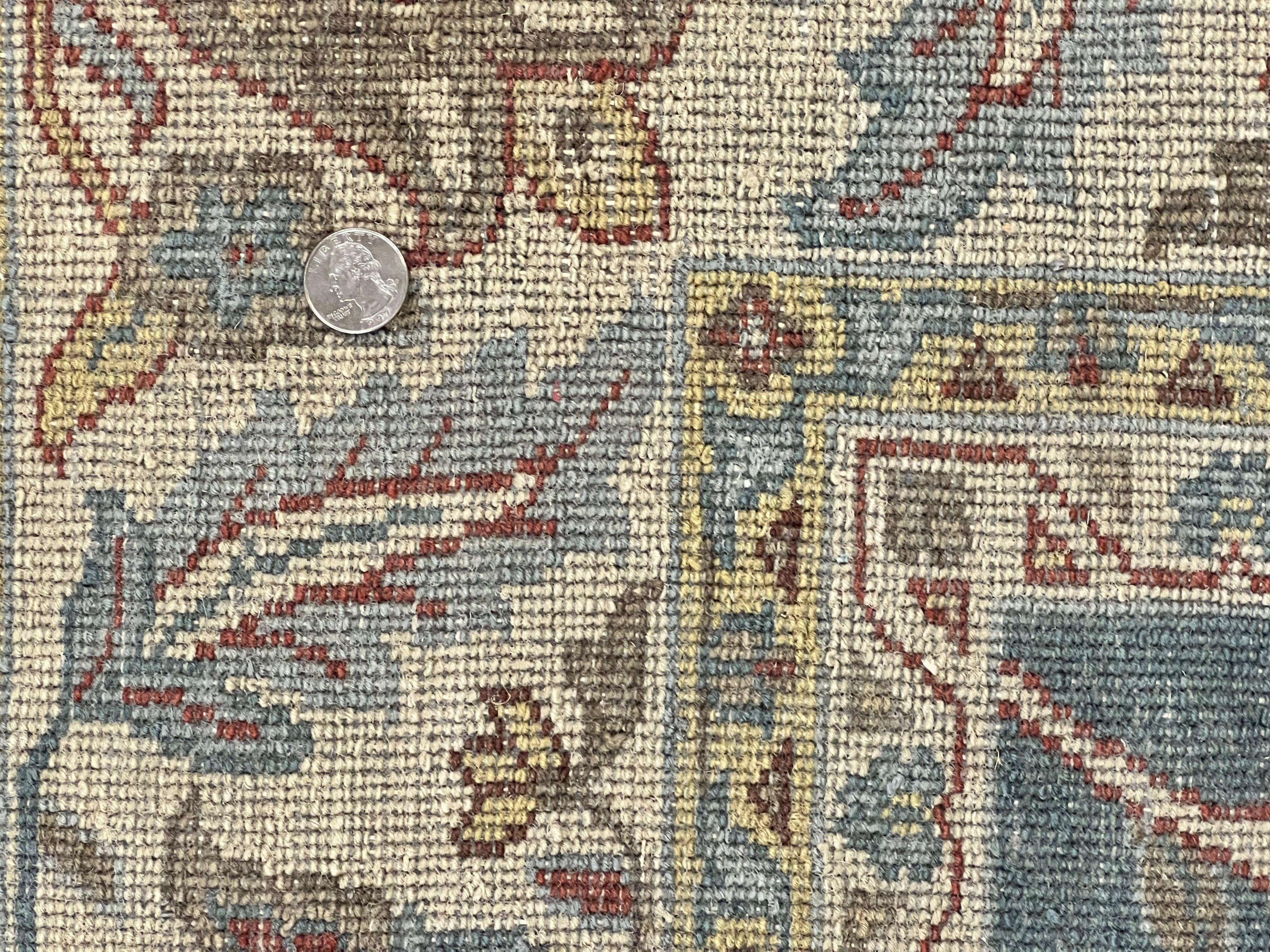 Indo Persian Rug 8x10, Blue Oriental Carpet, Floral, Handmade Vintage Wool Rug - Jewel Rugs