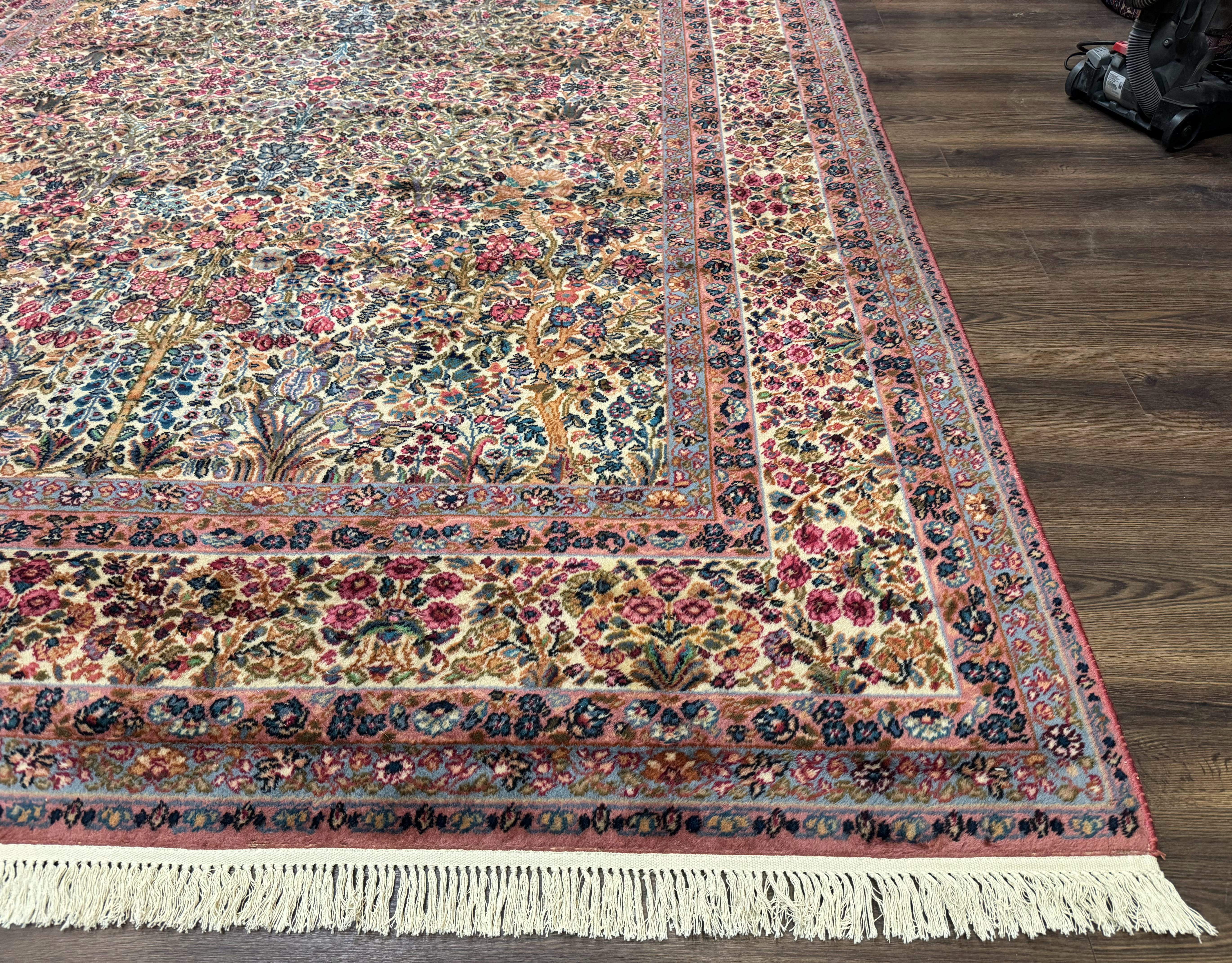 Karastan Rug 9x12, Lanamar Kirman #5519, Wool Antique Floral Karastan Carpet, Tree of Life Design - Jewel Rugs