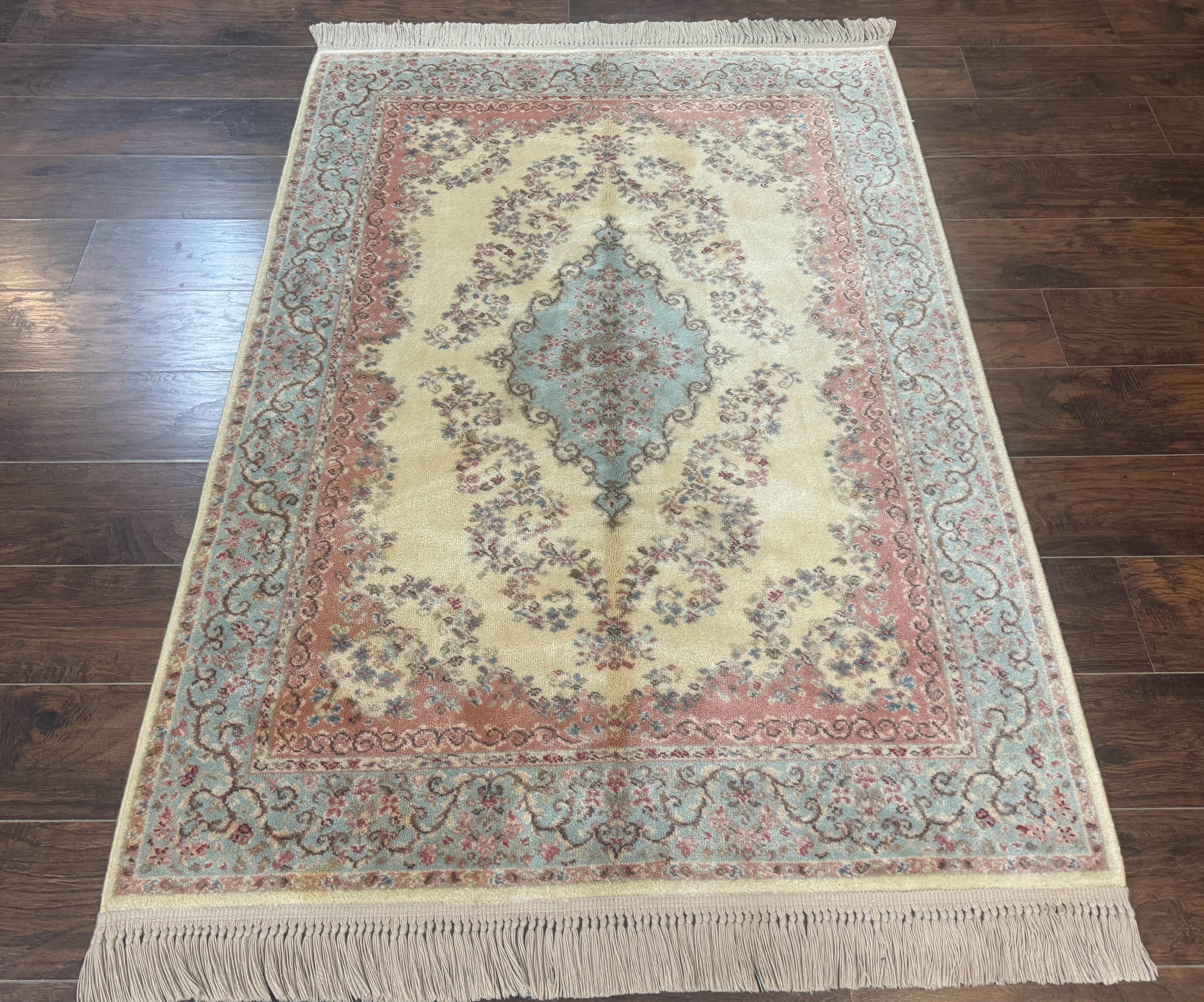 Karastan Rug 4x6, Pastel Ivory Kirman Rug #784, Wool Karastan Carpet, Original 700 Series, Vintage Karastan Area Rug, Discontinued - Jewel Rugs