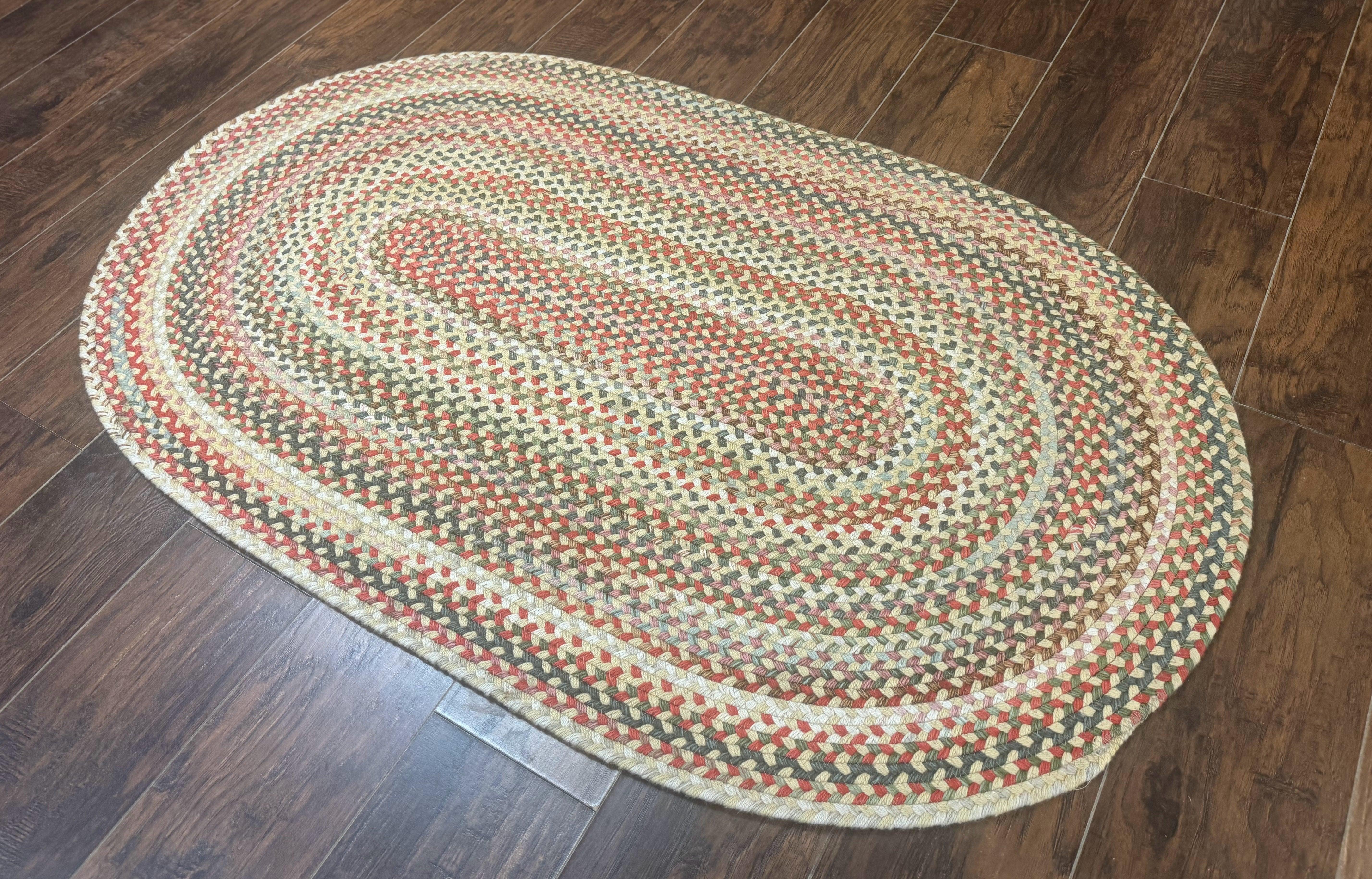 Braided American Oval Rug 3x5, Multicolor, Hand Braided - Jewel Rugs