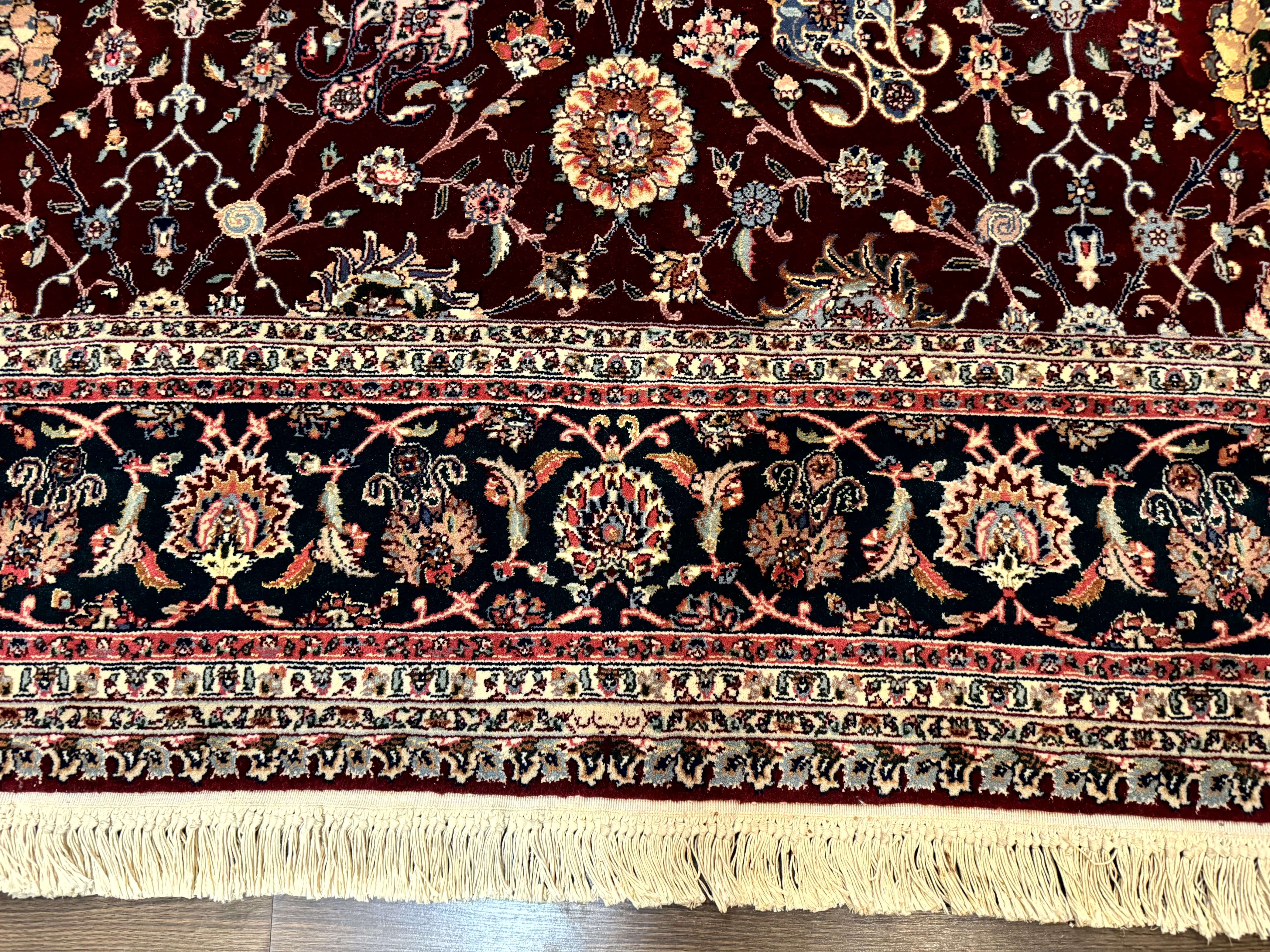 Pak Persian Rug 8x10, Dark Red, Wool with Silk Highlights, Fine - Jewel Rugs