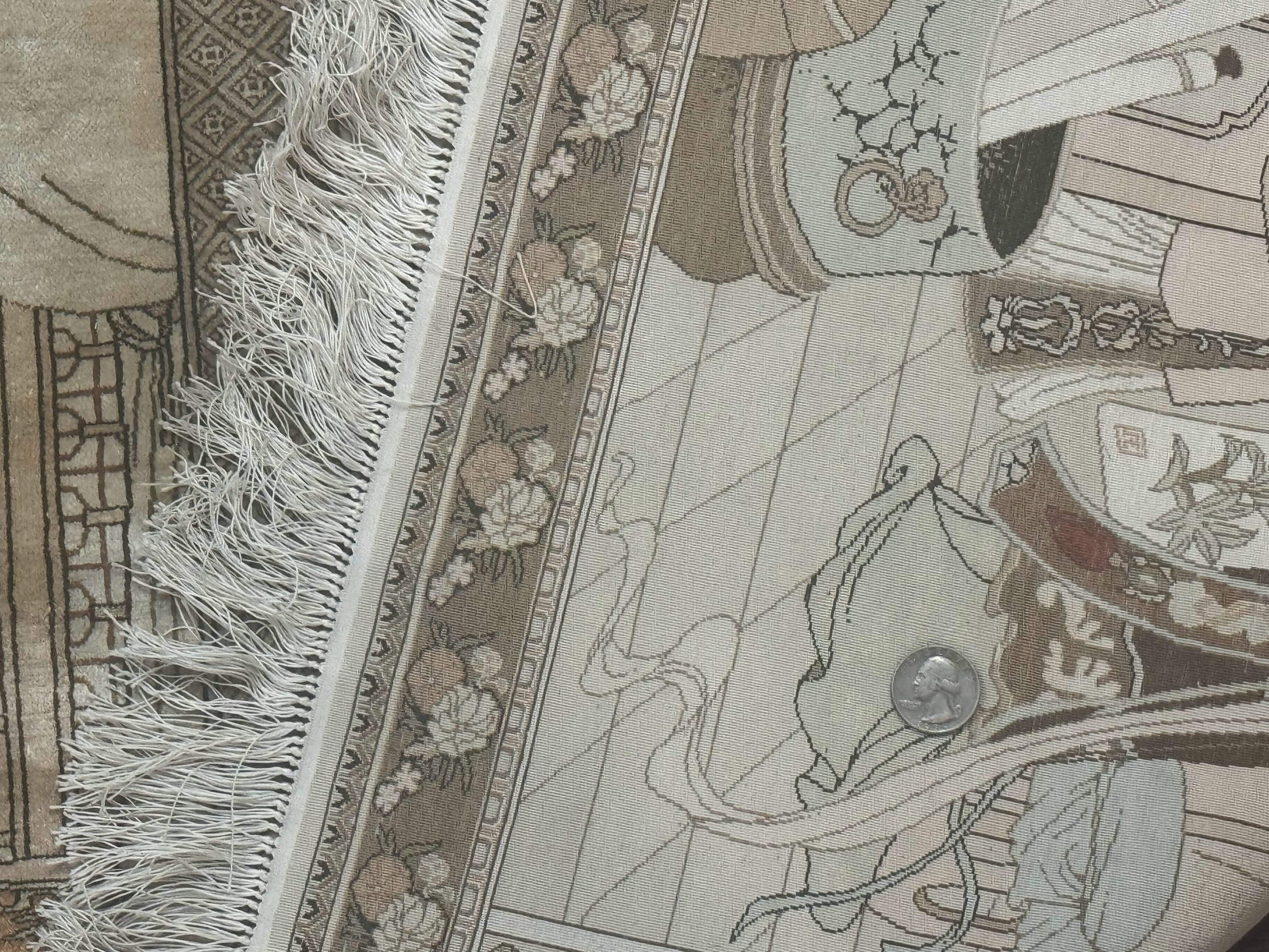 Silk Chinese Pictorial Rug, Extremely Fine 1150 KPSI, Marvelous, Wall Hanging Rug - Jewel Rugs