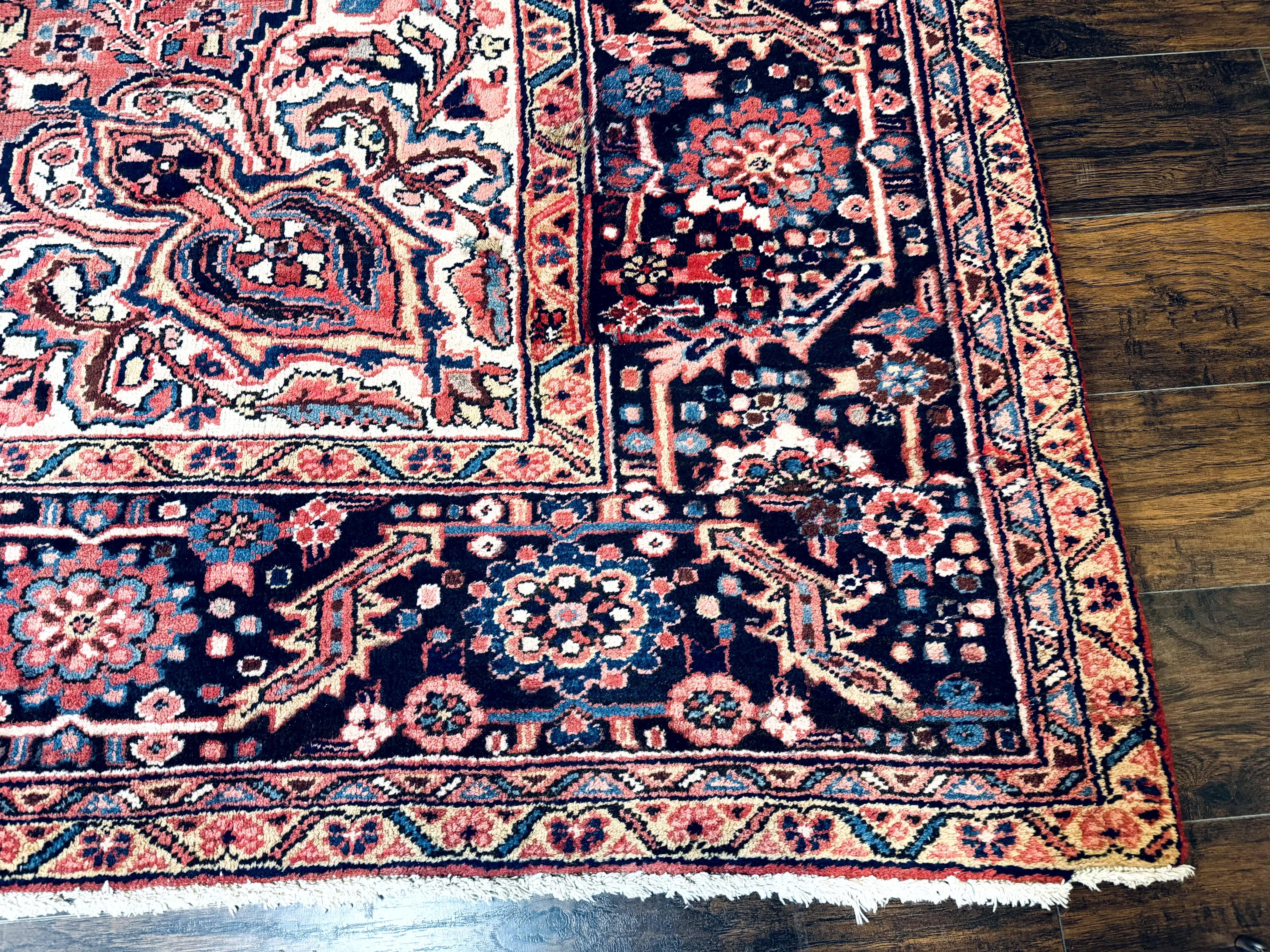 Persian Heriz Rug 10x13, Antique Wool Carpet, Geometric, Ahar Rug - Jewel Rugs