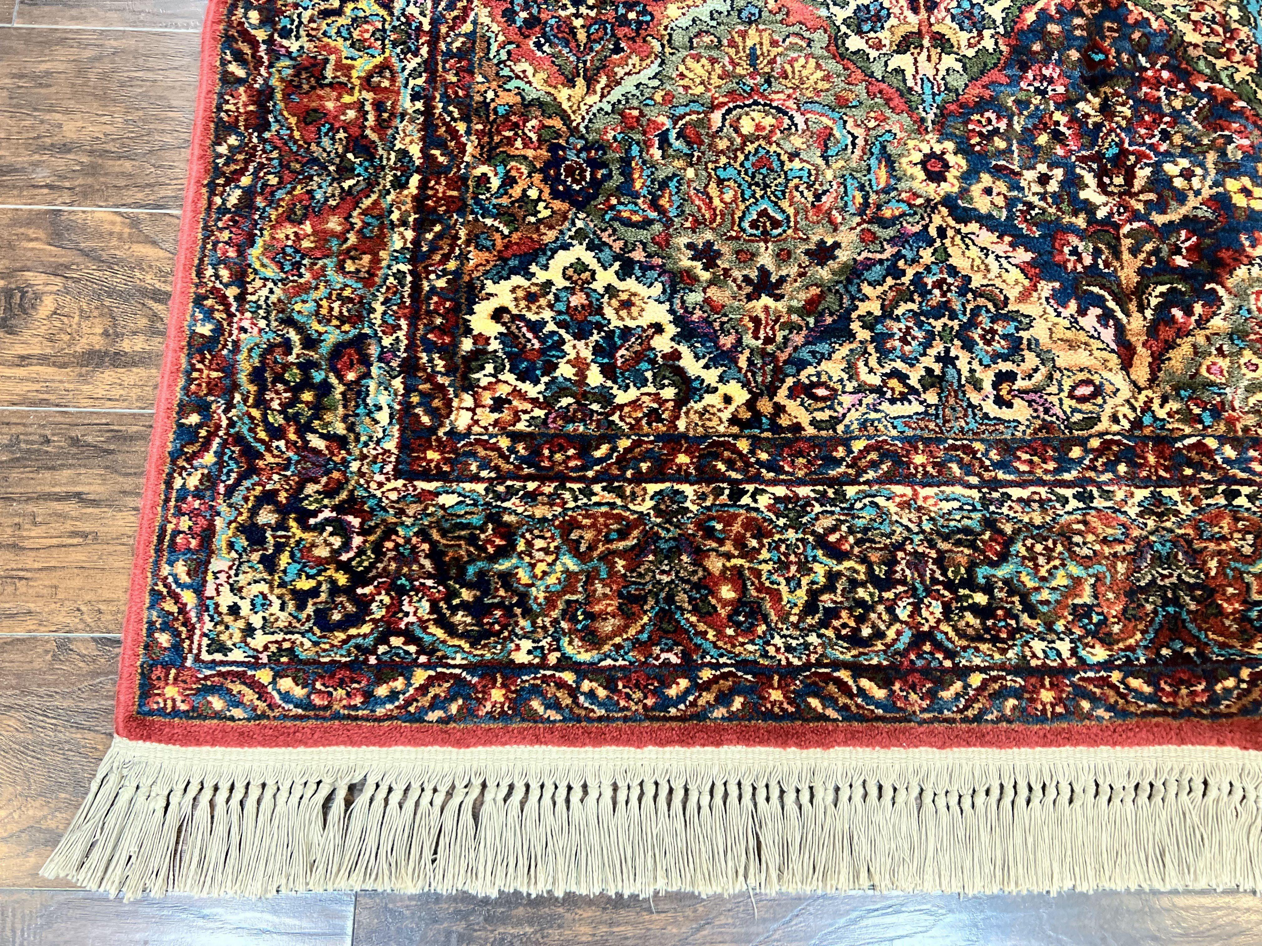 Karastan Rug 5.9 x 9, Multicolor Panel Kirman Rug #717, Wool Original Karastan Collection 700 Series - Jewel Rugs