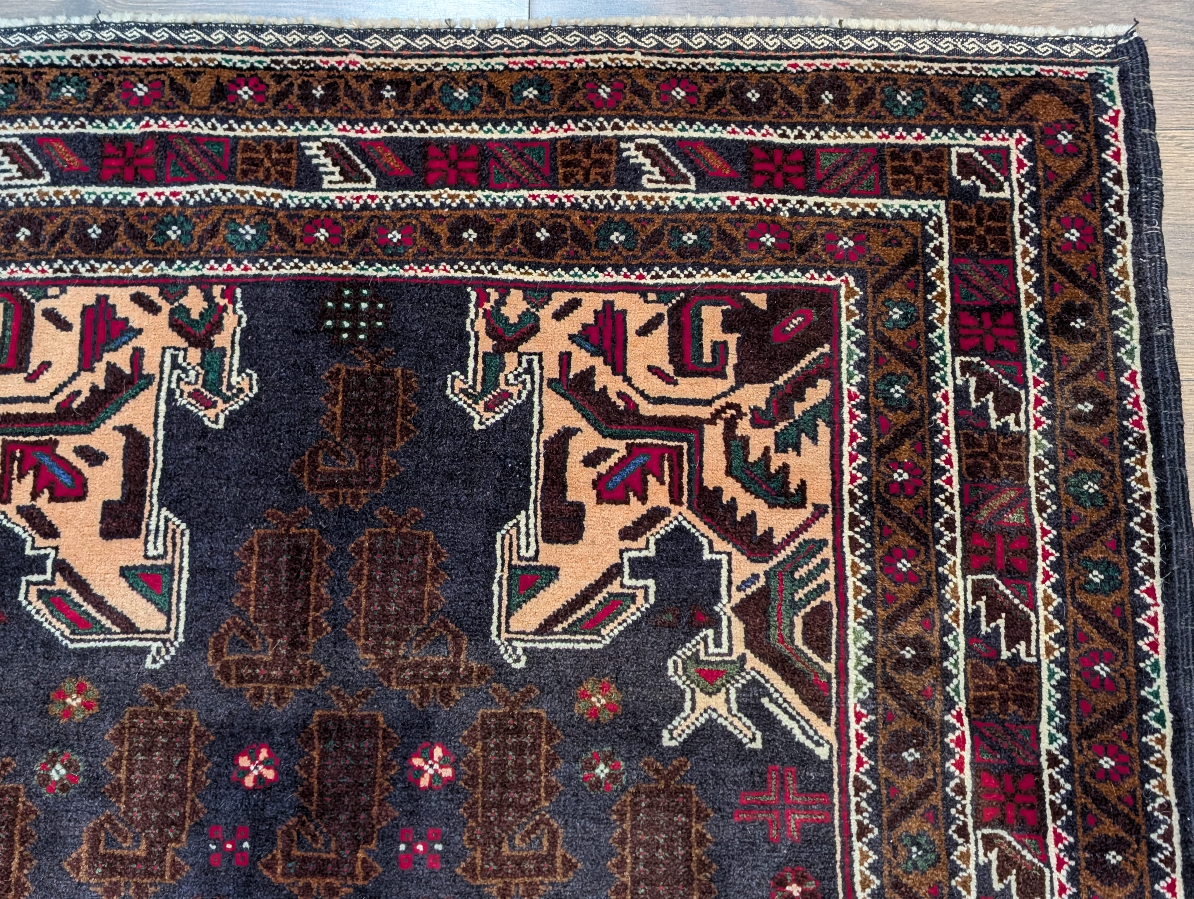 Afghan Baluch Rug 3.9 x 6.6, Tribal Handmade Wool Carpet - Jewel Rugs