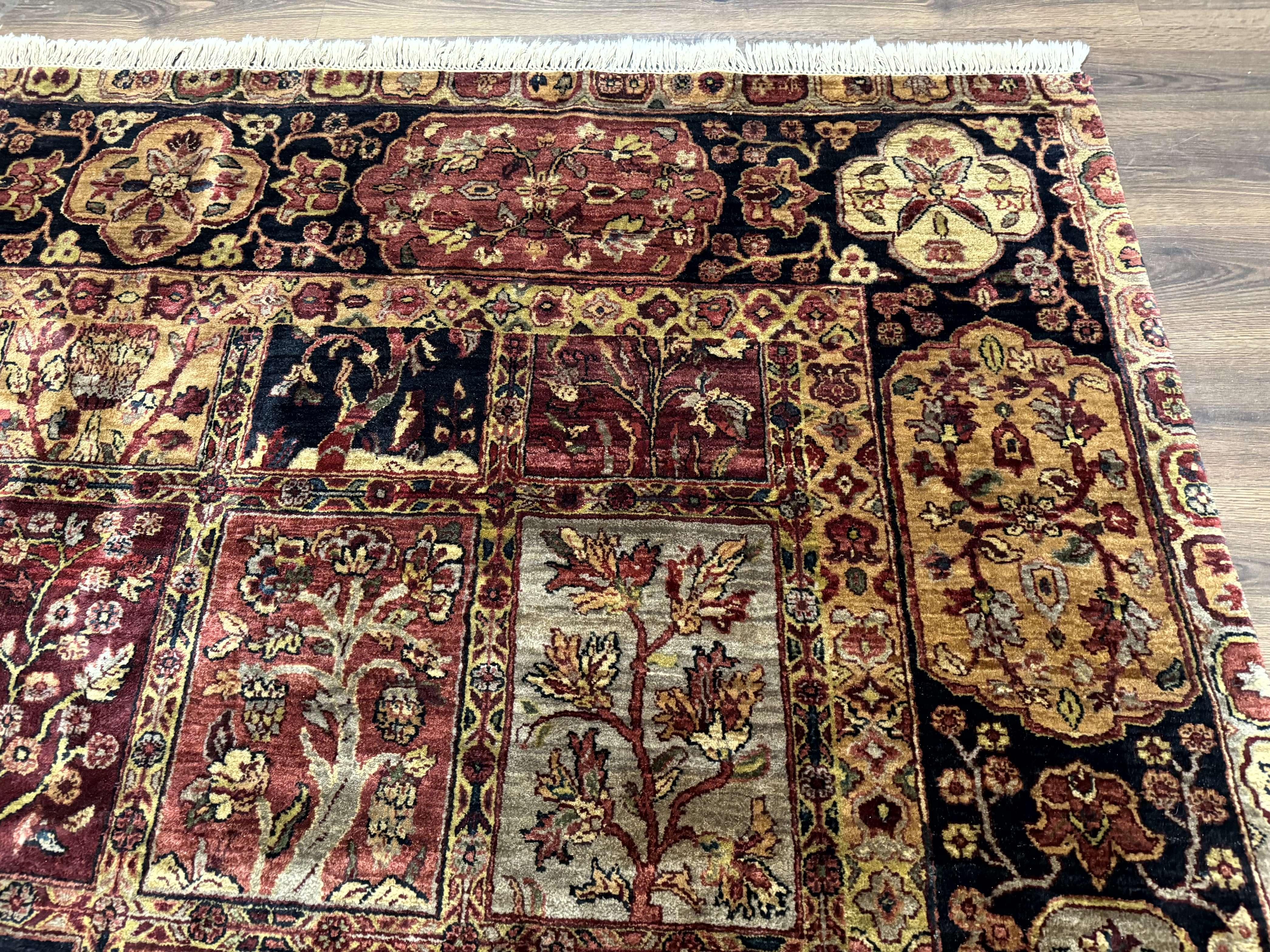 Indo Persian Rug 9x12, Bakhtiari Panel Design, Multicolor, Soft Wool Pile - Jewel Rugs